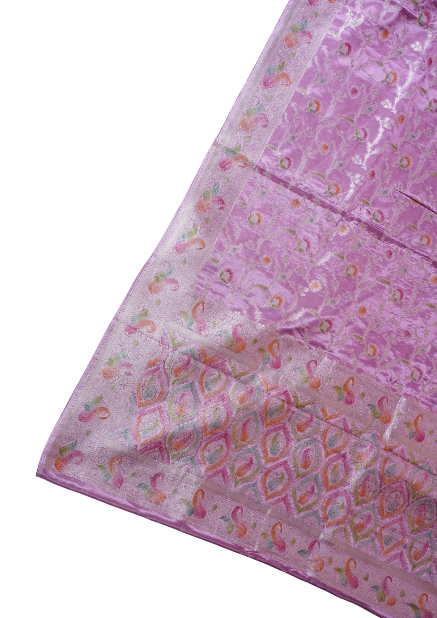 Dusty Rose Chinnon Silk Minakari Jaal Saree