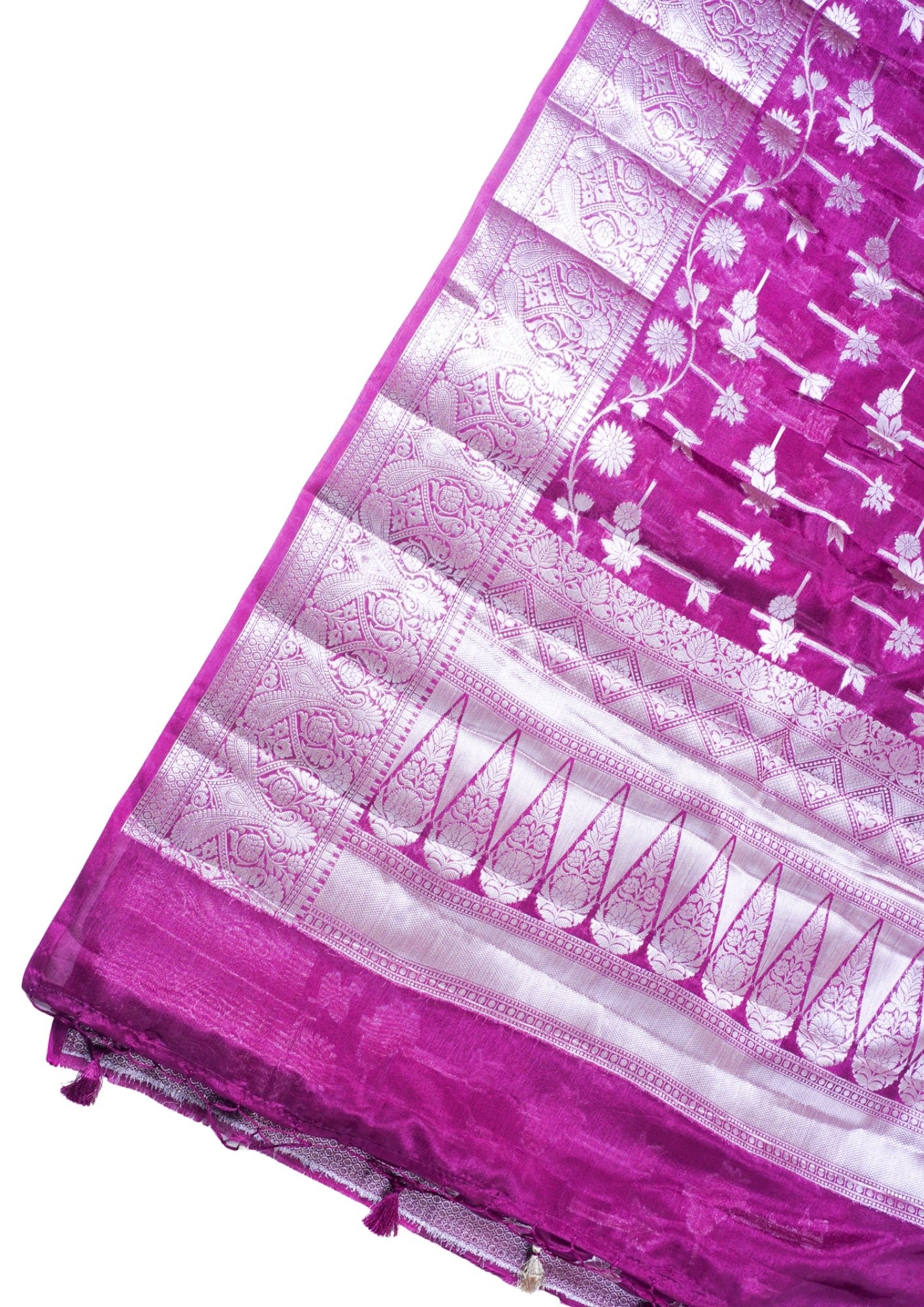 Magenta Purple Warm Silk Banarasi Buta Saree