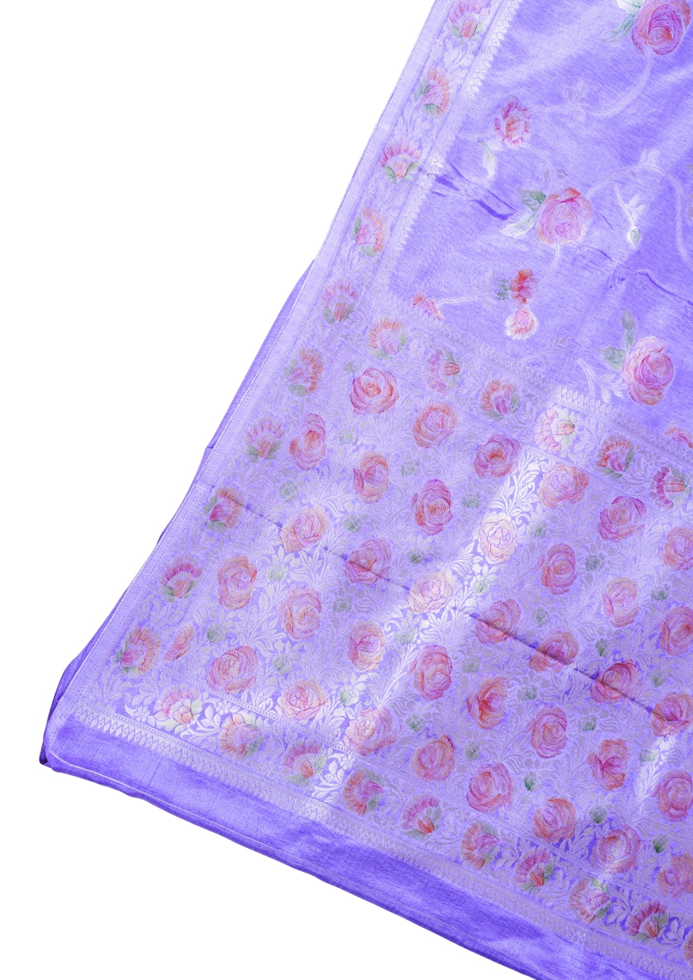Lavender Rose Chinya Silk Minakari Jaal Saree