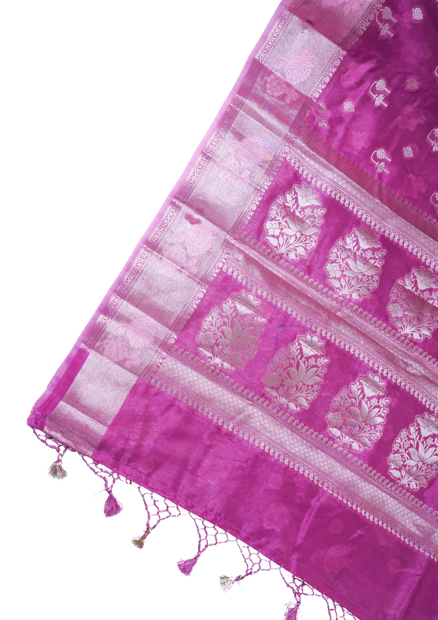 Rosy Pink Warm Silk Banarasi Buta Saree