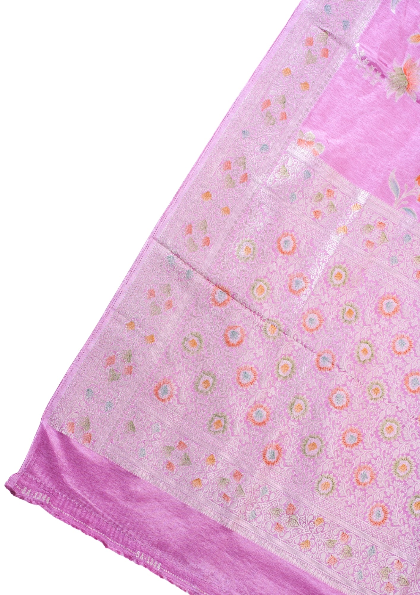 Orchid Pink Chinya Silk Minakari Jaal Saree