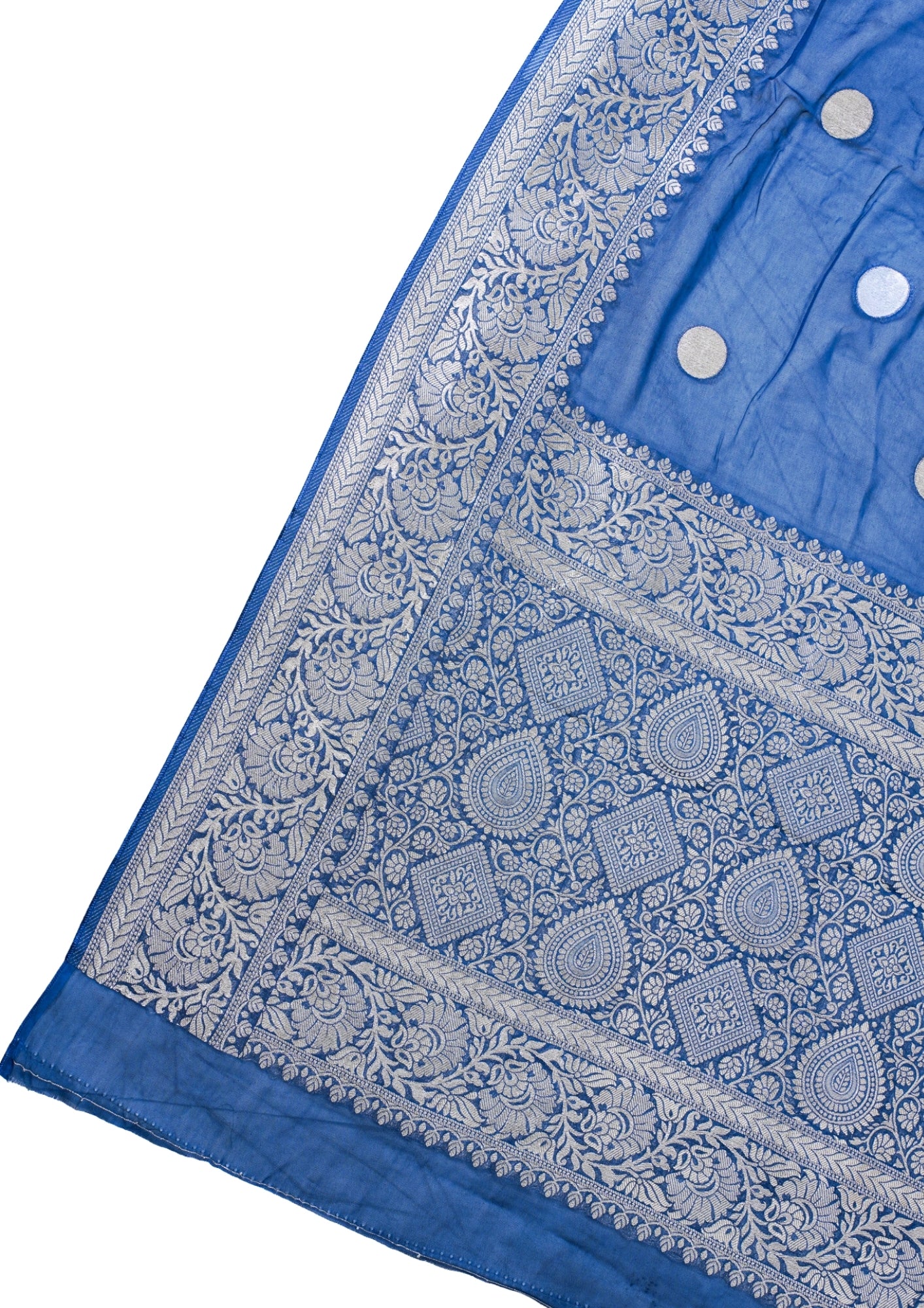 Royal Blue Khaddi Georgette Minakari Gola Saree