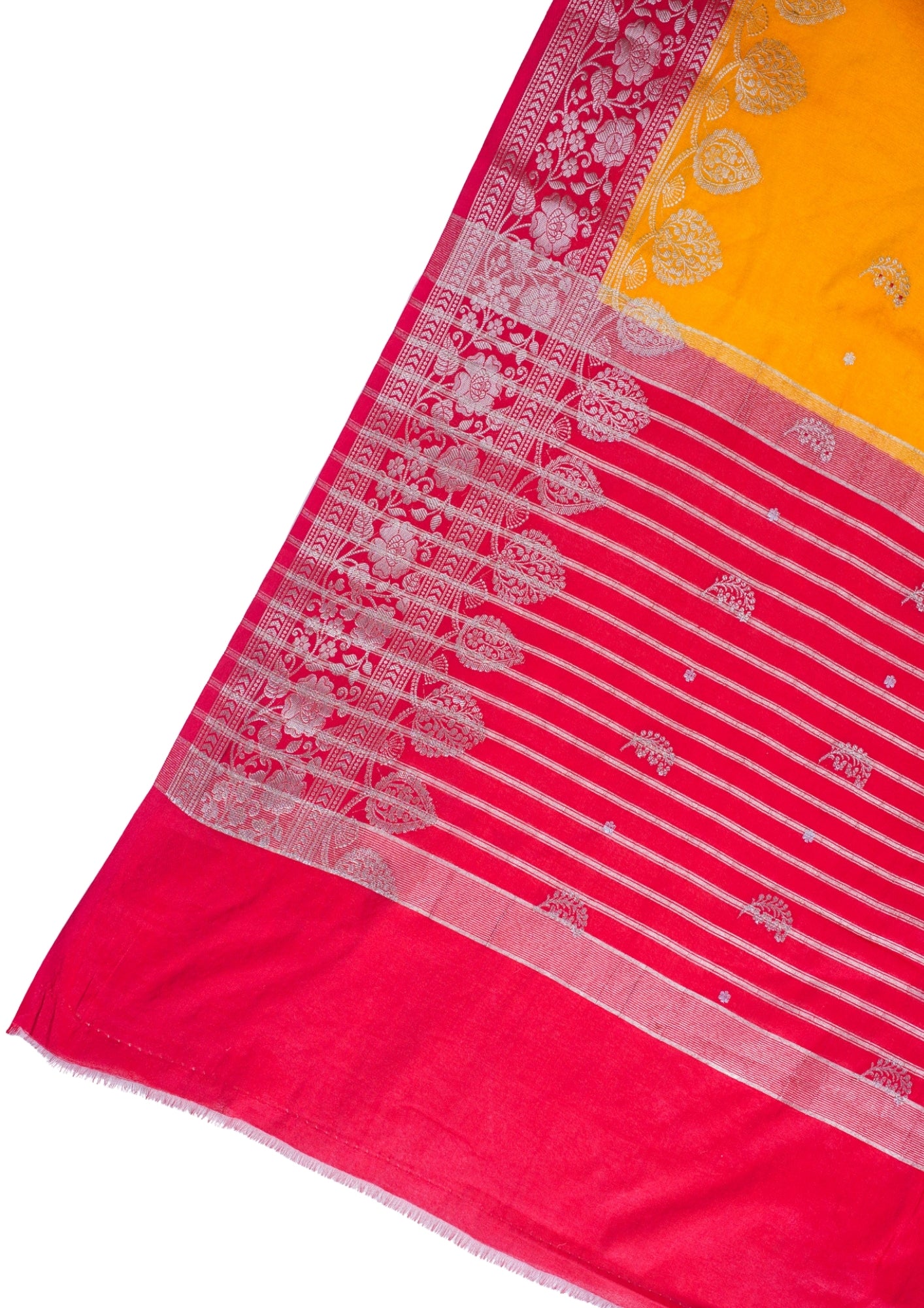 Mustard Yellow Handloom Banarasi Matka Silk Saree