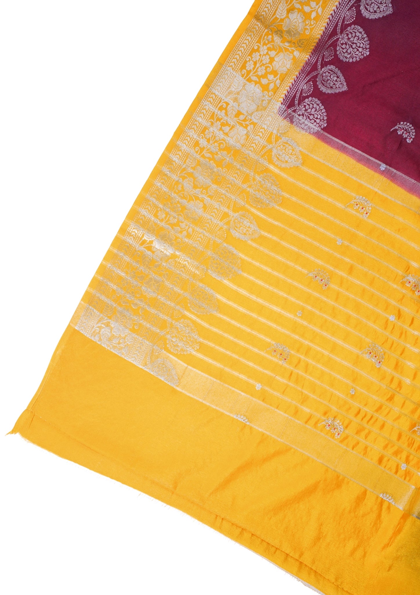 Wine Maroon Handloom Banarasi Matka Silk Saree