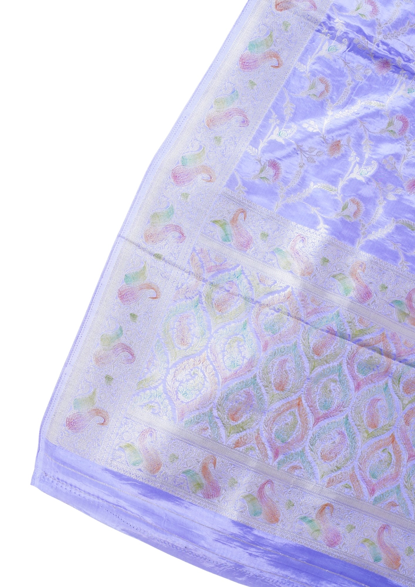 Lavender Chinnon Silk Minakari Jaal Saree