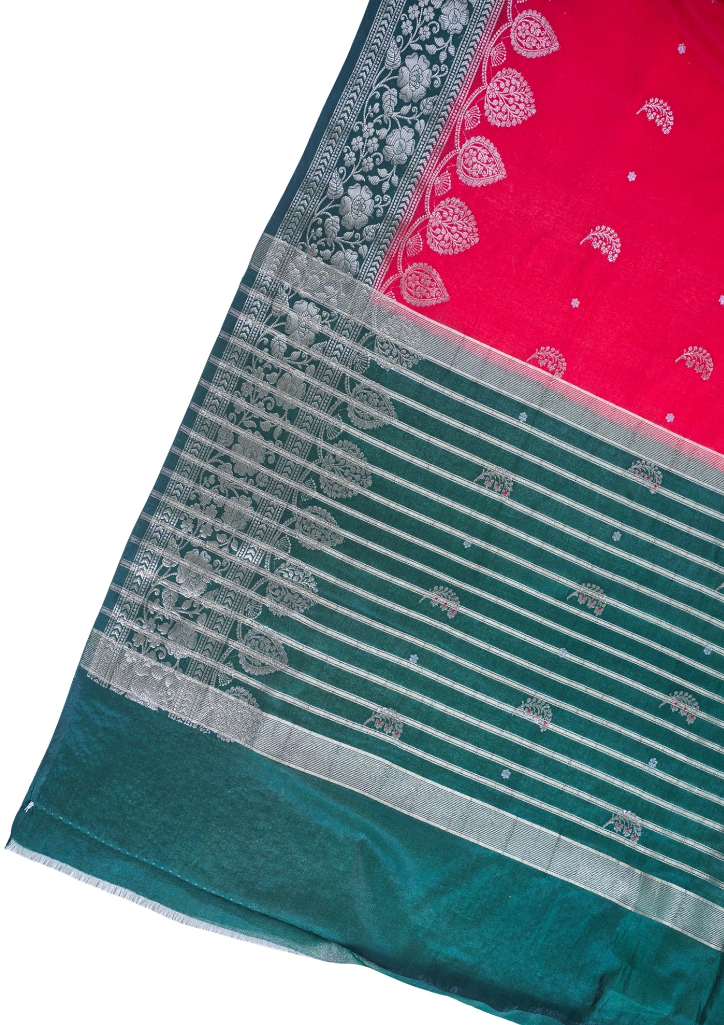 Rani Red Handloom Banarasi Matka Silk Saree