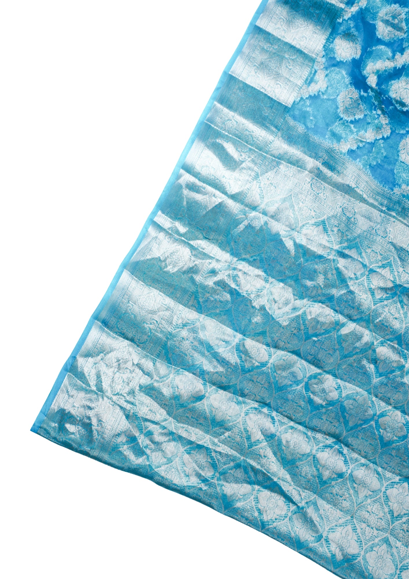 Sky Blue Organza Banarasi Jaal Weaving Saree