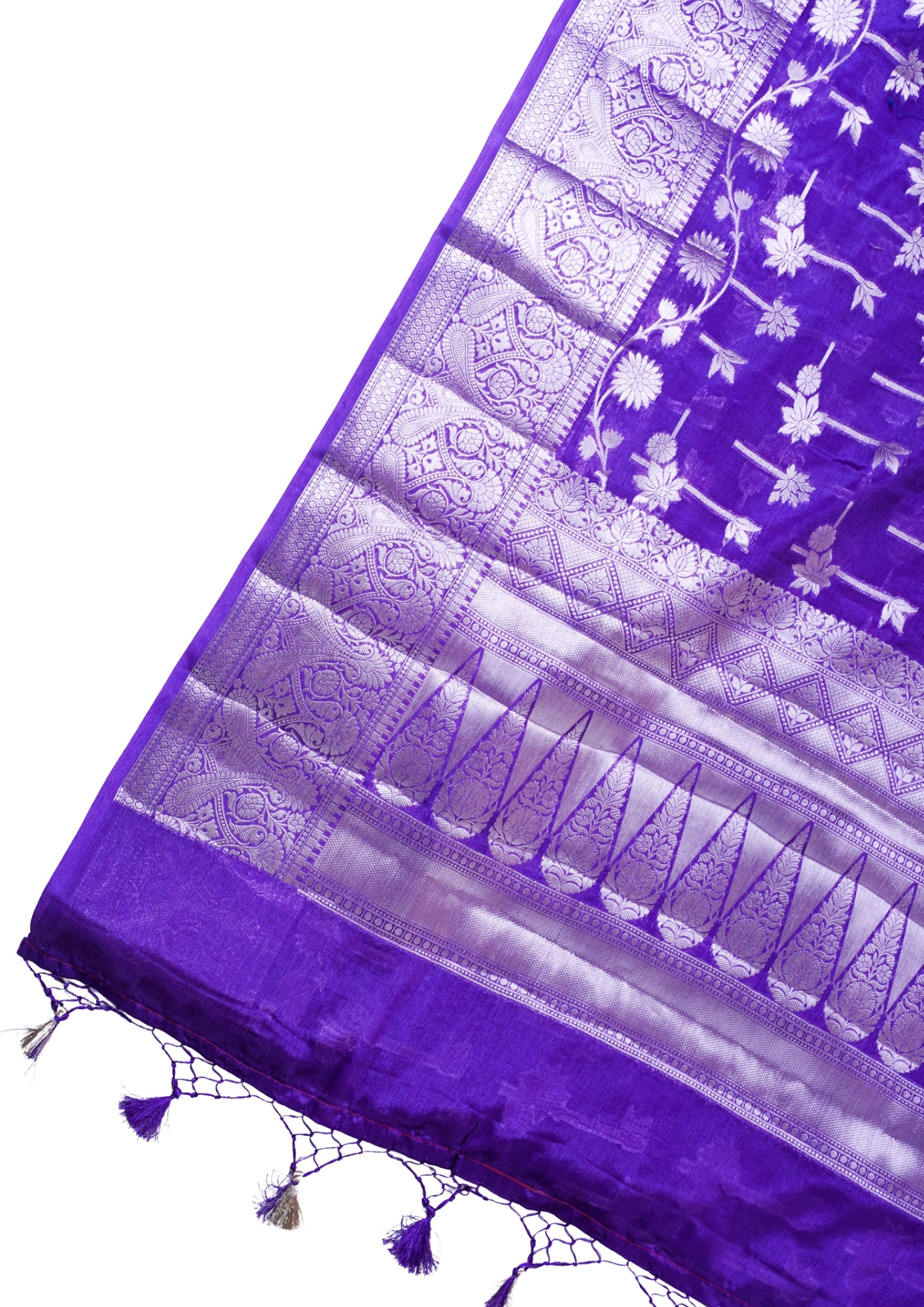 Regal Purple Warm Silk Banarasi Buta Saree