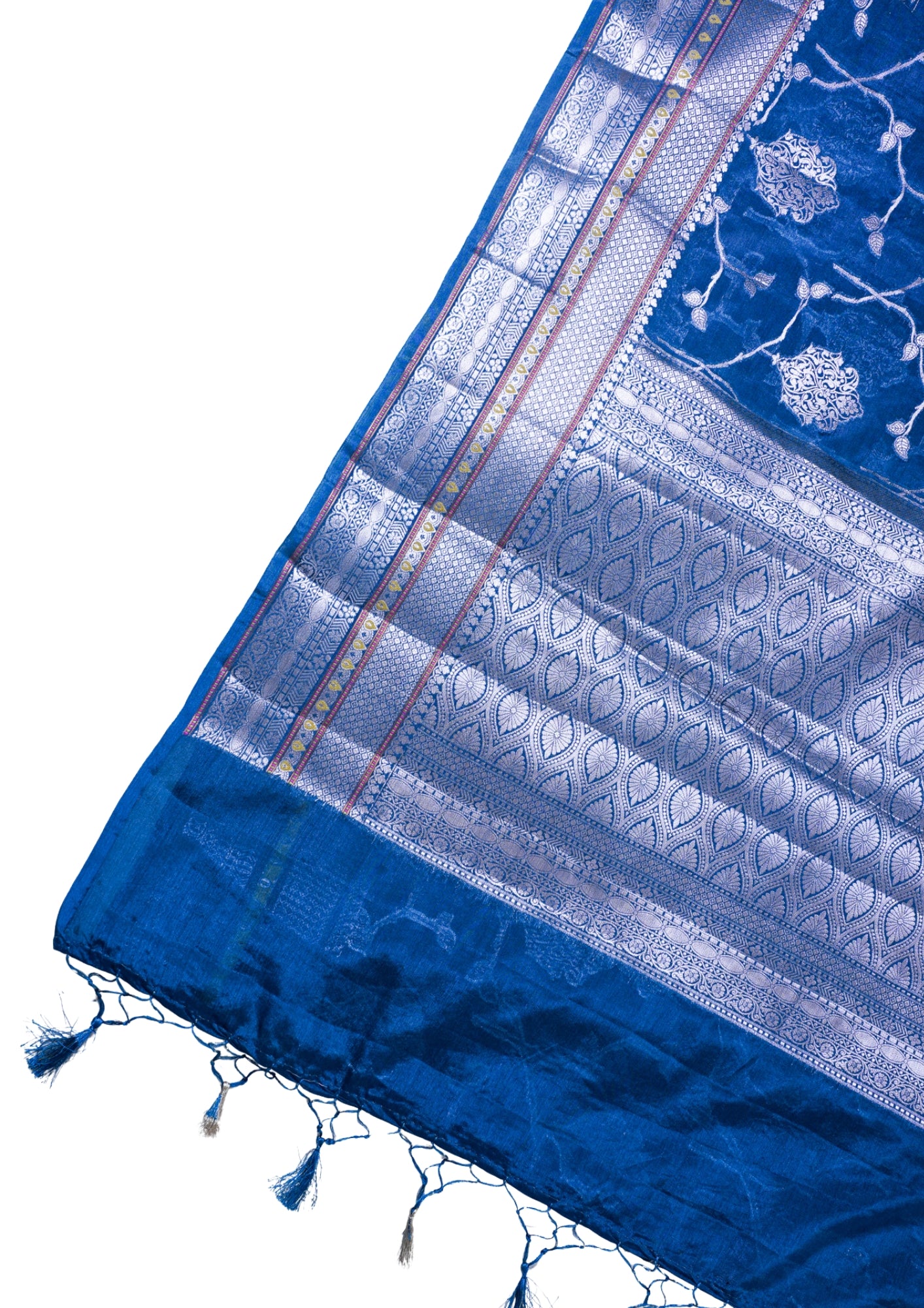 Royal Blue Warm Silk Banarasi Jaal Saree