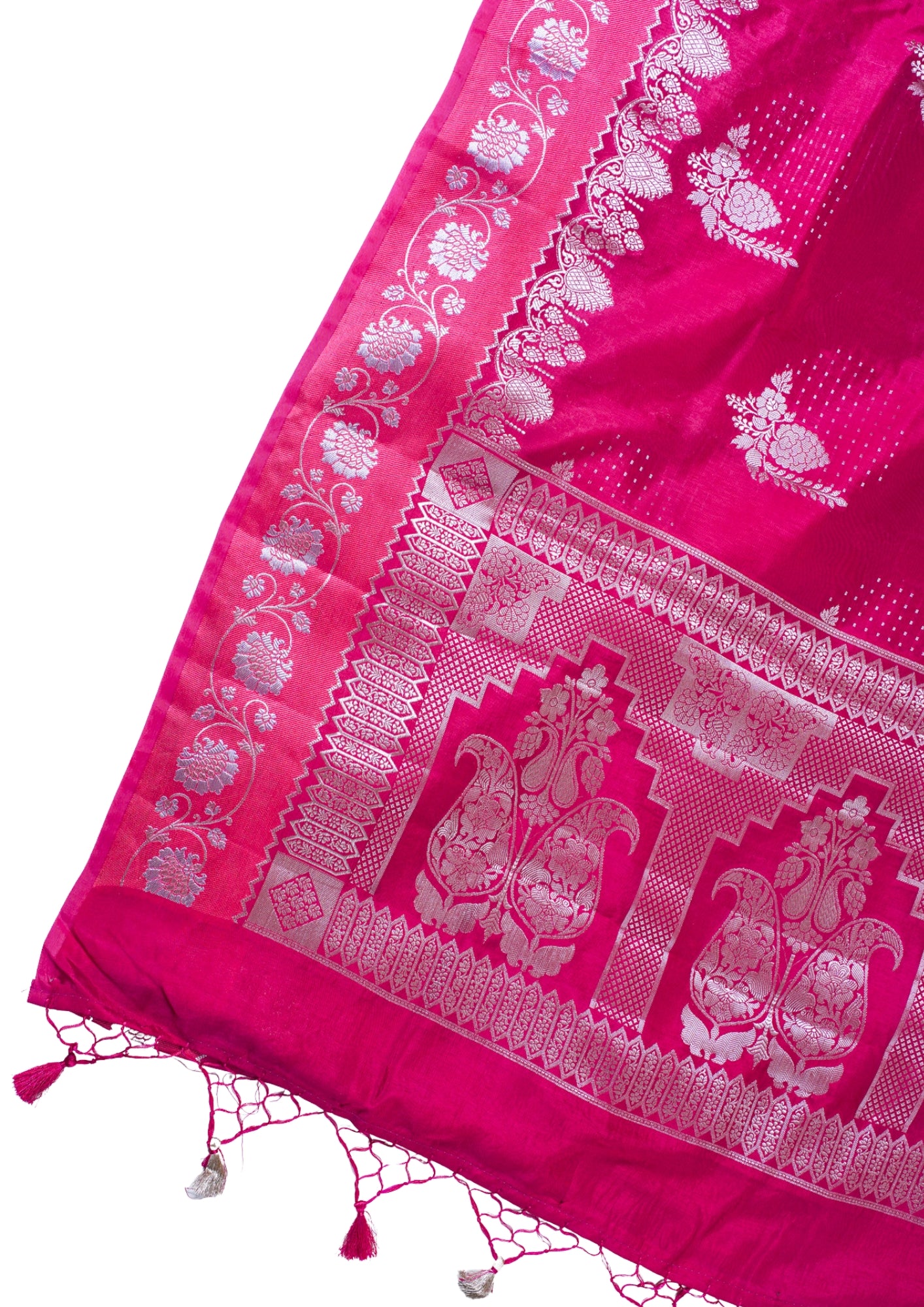 Rani Pink Warm Silk Banarasi Buta Saree