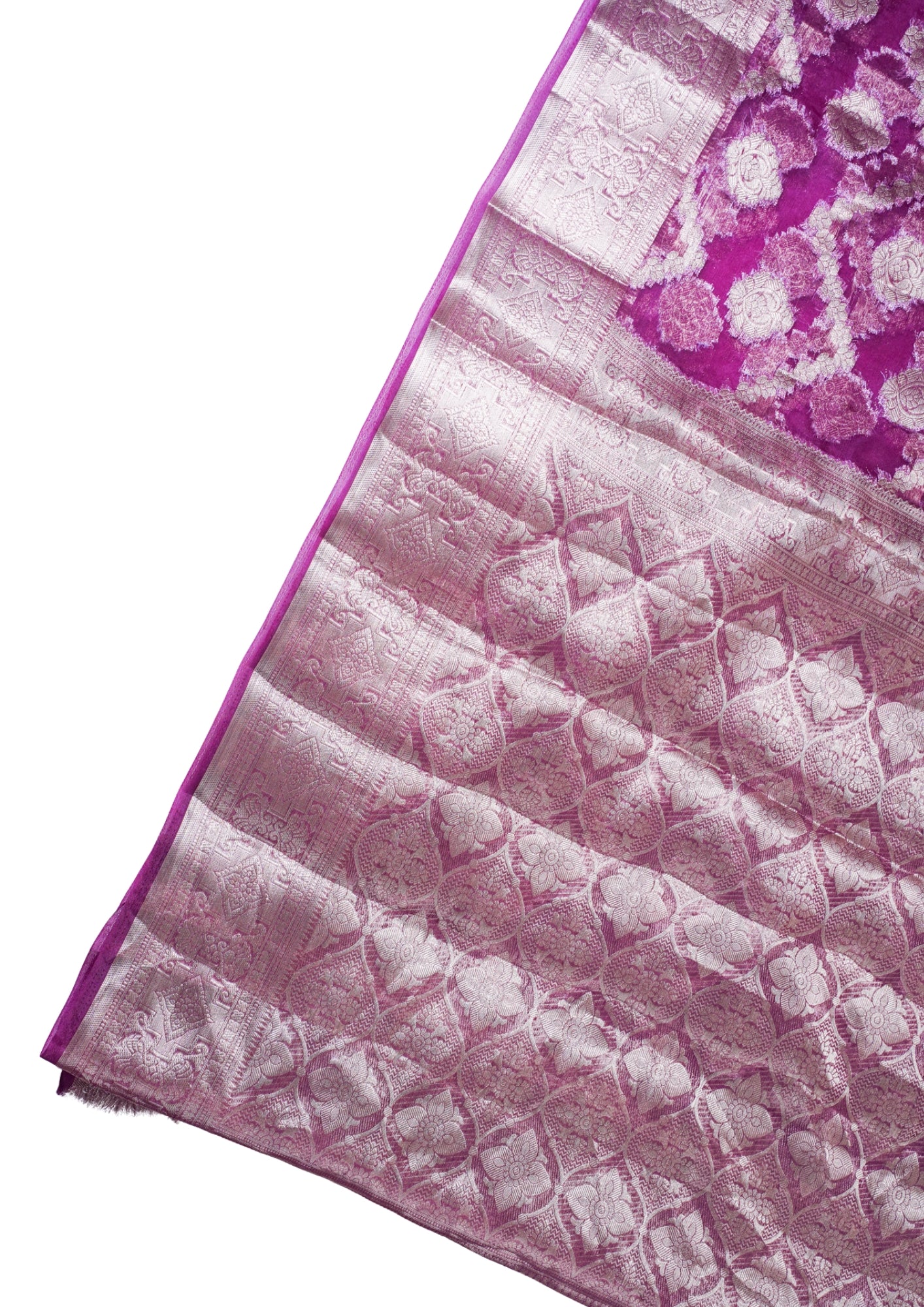 Magenta Organza Banarasi Jaal Weaving Saree