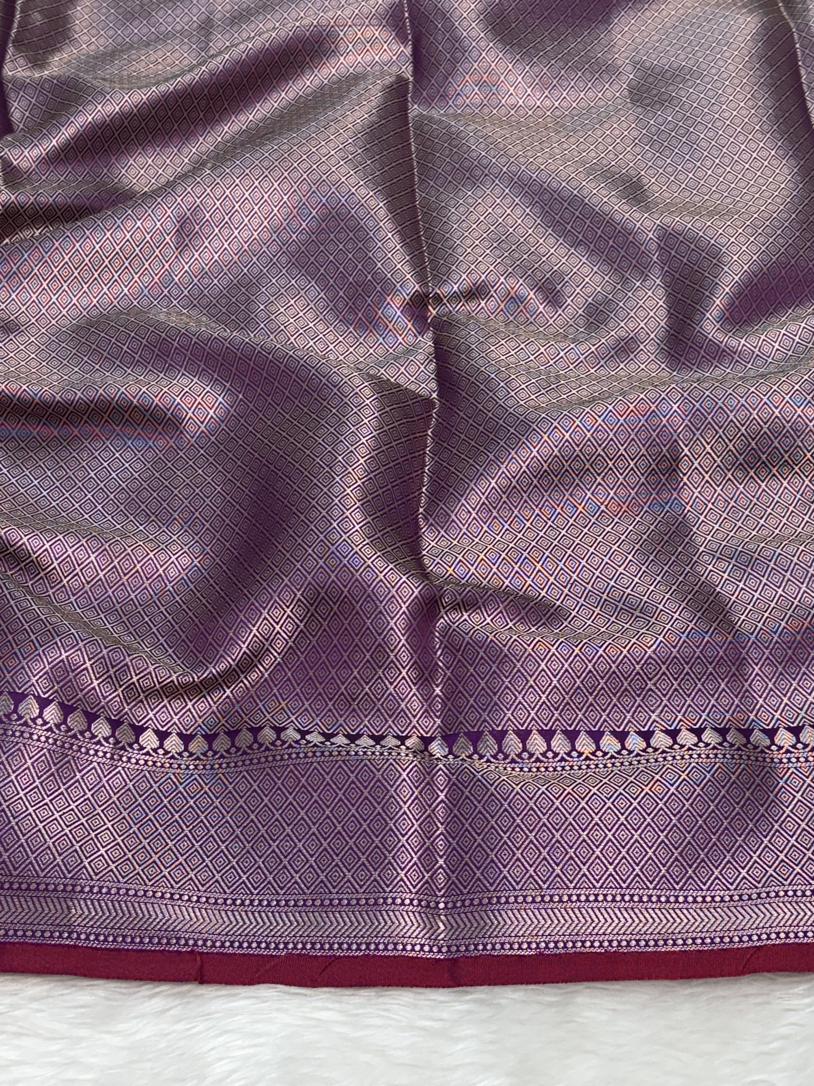 Royal Orchid Purple Katan Silk Banarasi Buti Saree