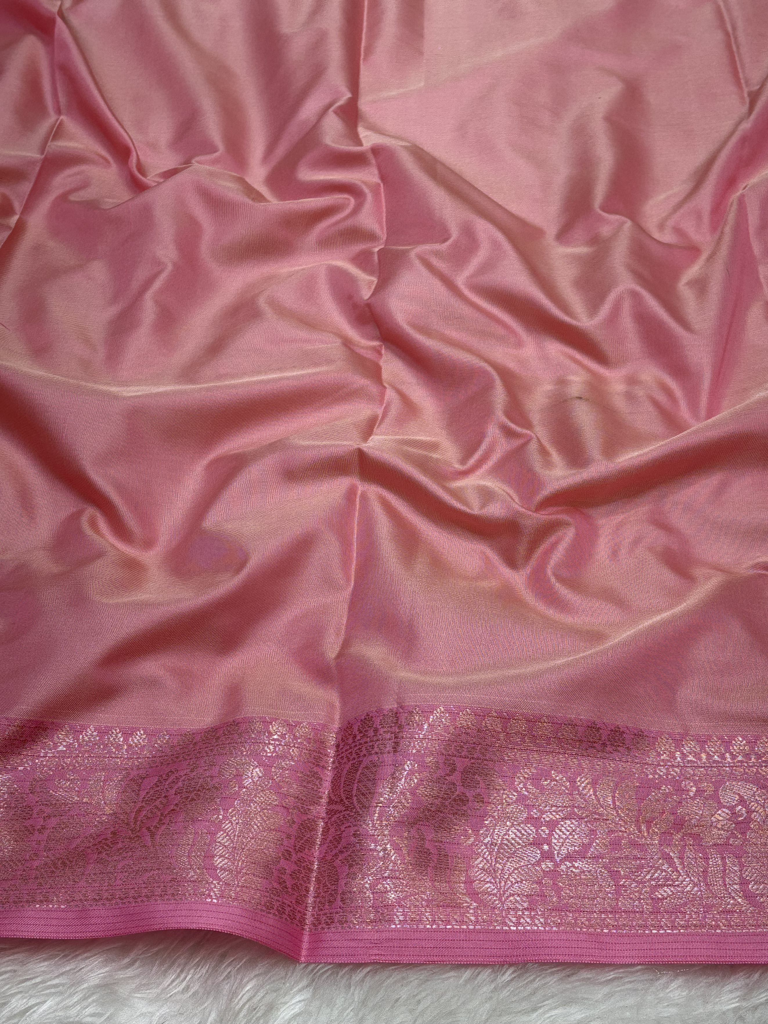 Olive Sage Green Soft Banarasi Katan Silk Buta Weaving Saree