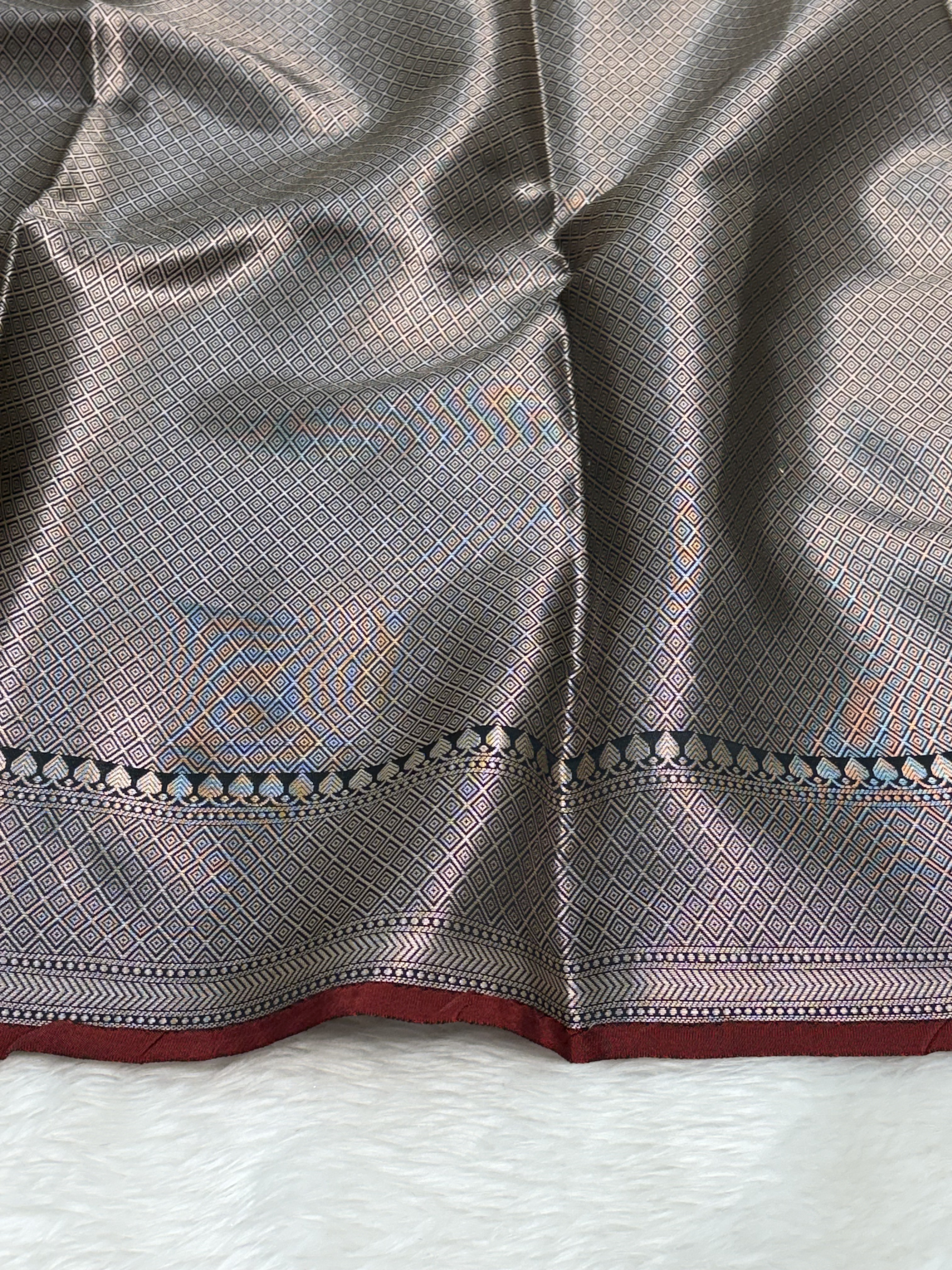 Classic Black Katan Silk Banarasi Buti Saree