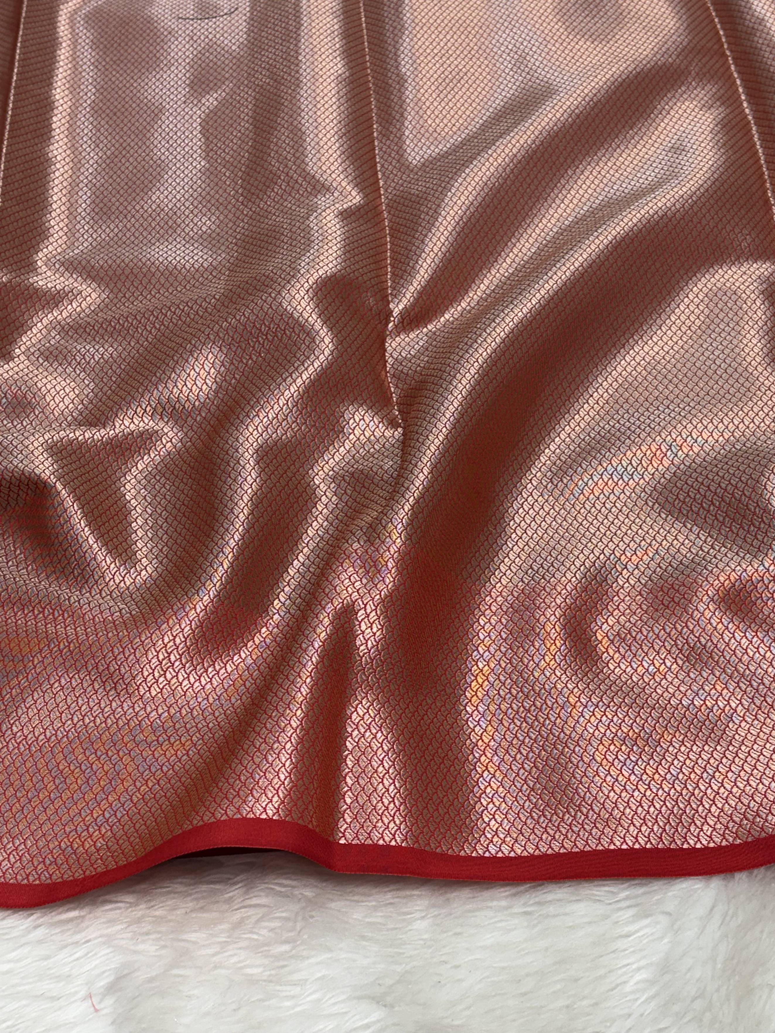 Royal Crimson Red Banarasi Buta Katan Silk Saree with Minakari Border