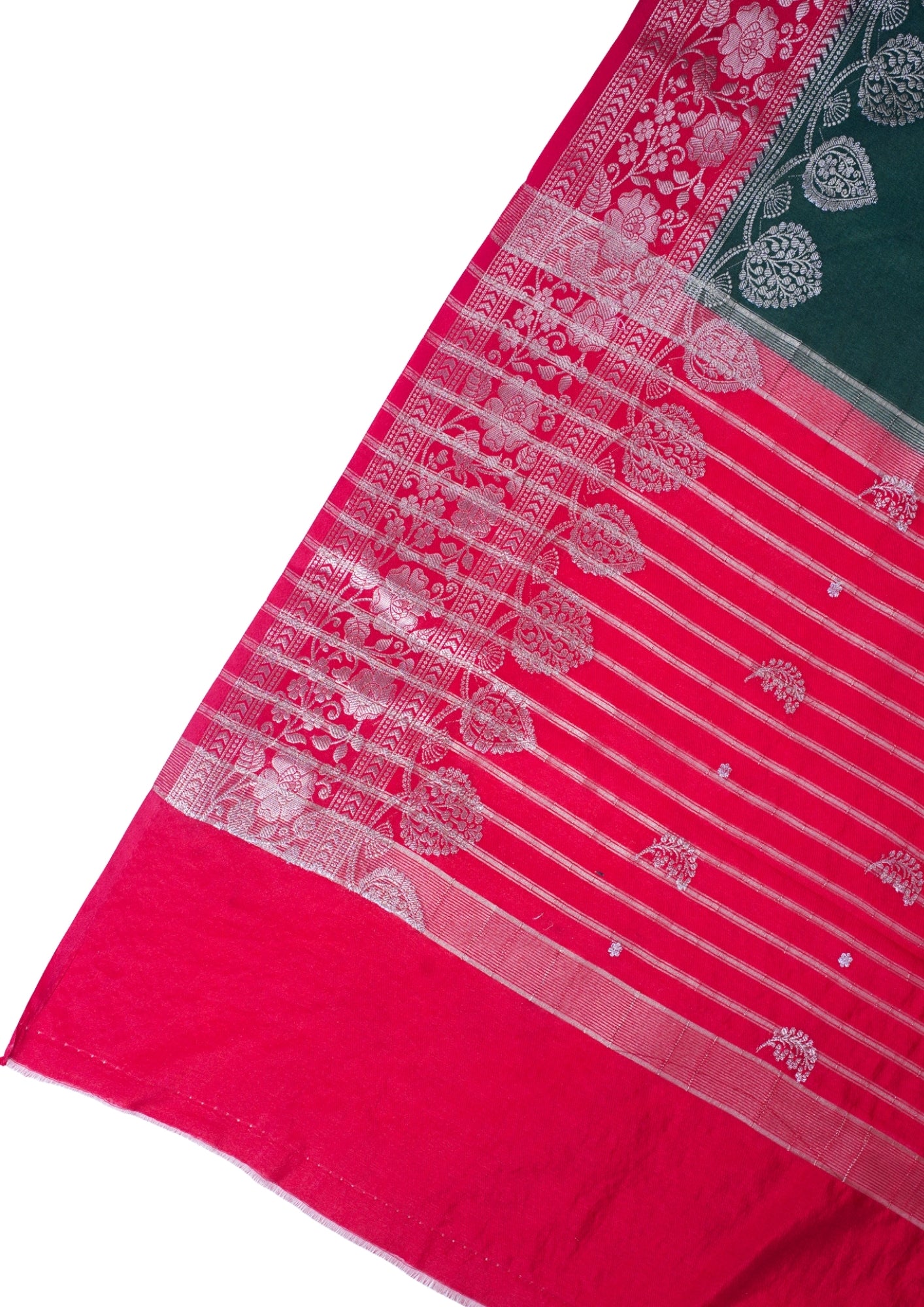 Emerald Green Handloom Banarasi Matka Silk Saree