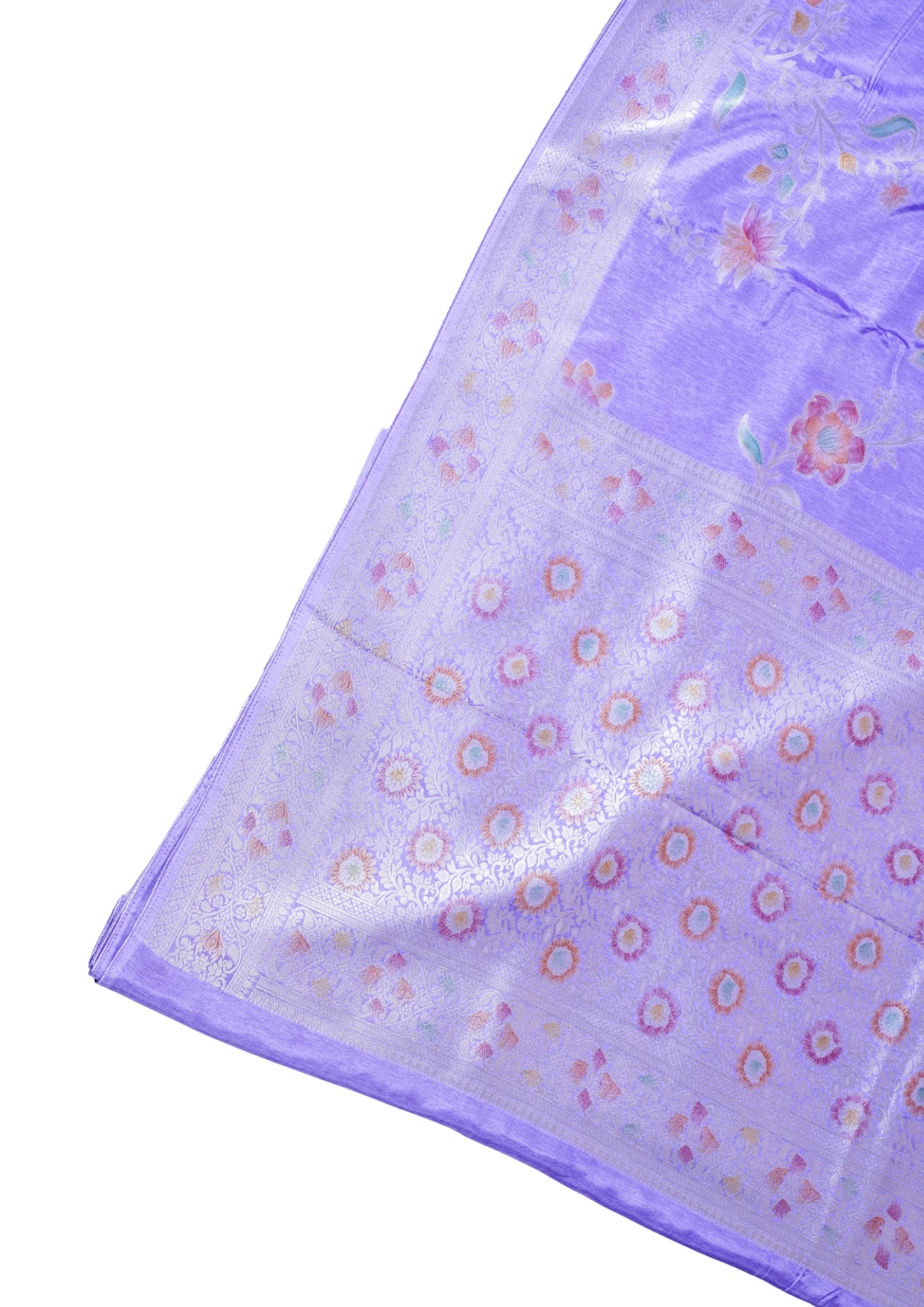 Lilac Chinya Silk Minakari Jaal Saree