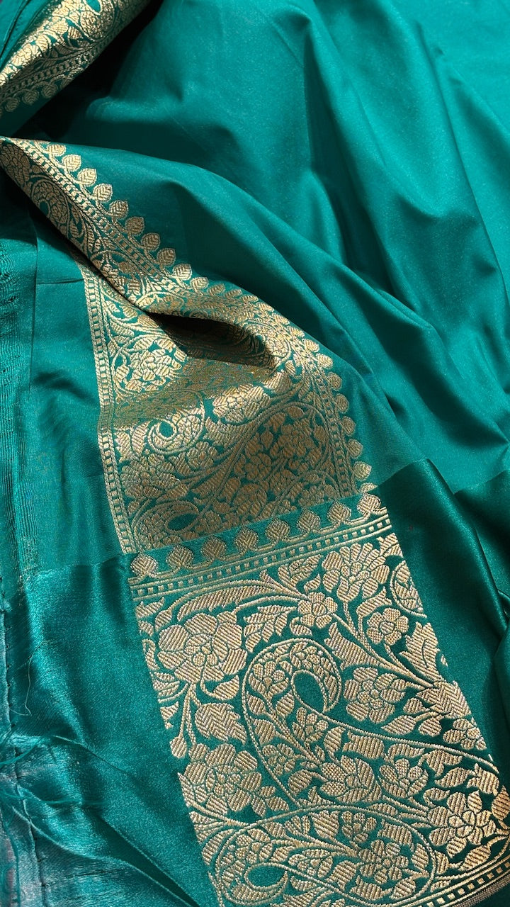 Navy Blue Banarasi premium katan silk saree