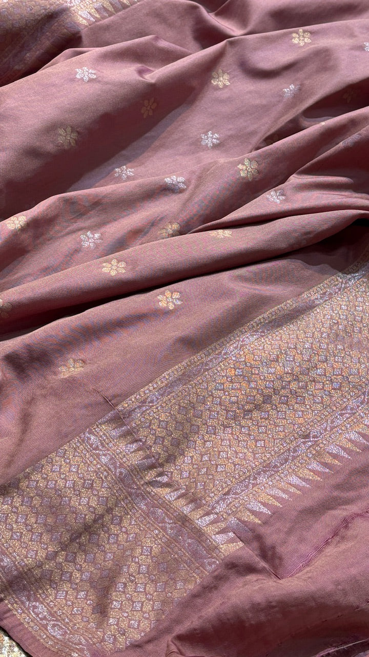 Lilac Banarasi premium katan silk saree