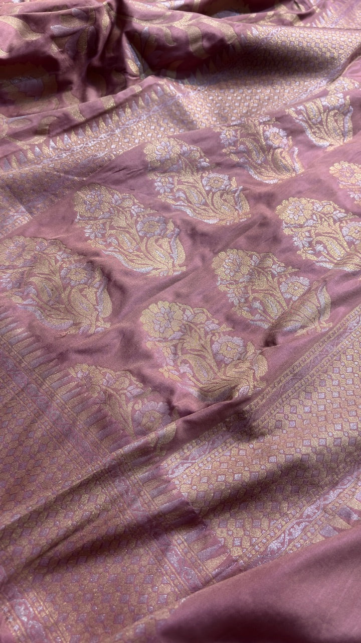 Lilac Banarasi premium katan silk saree
