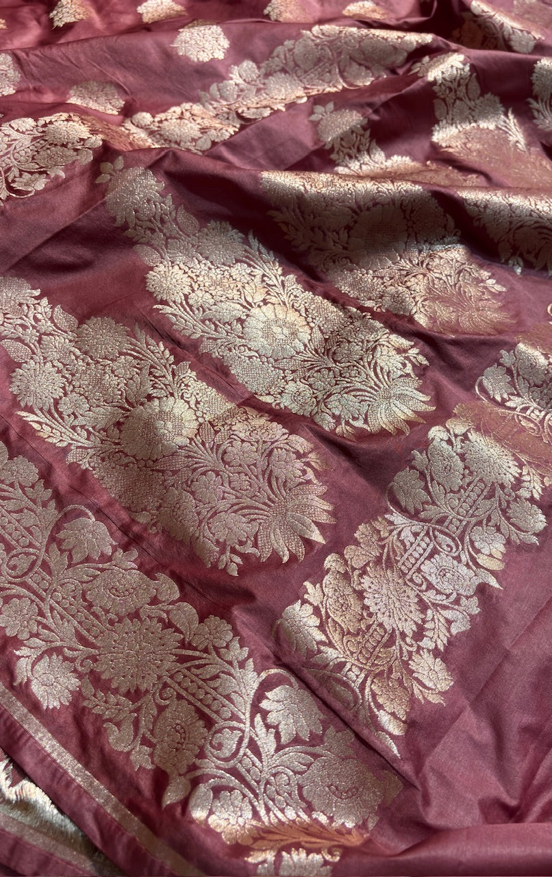Lilac Banarasi premium katan silk saree