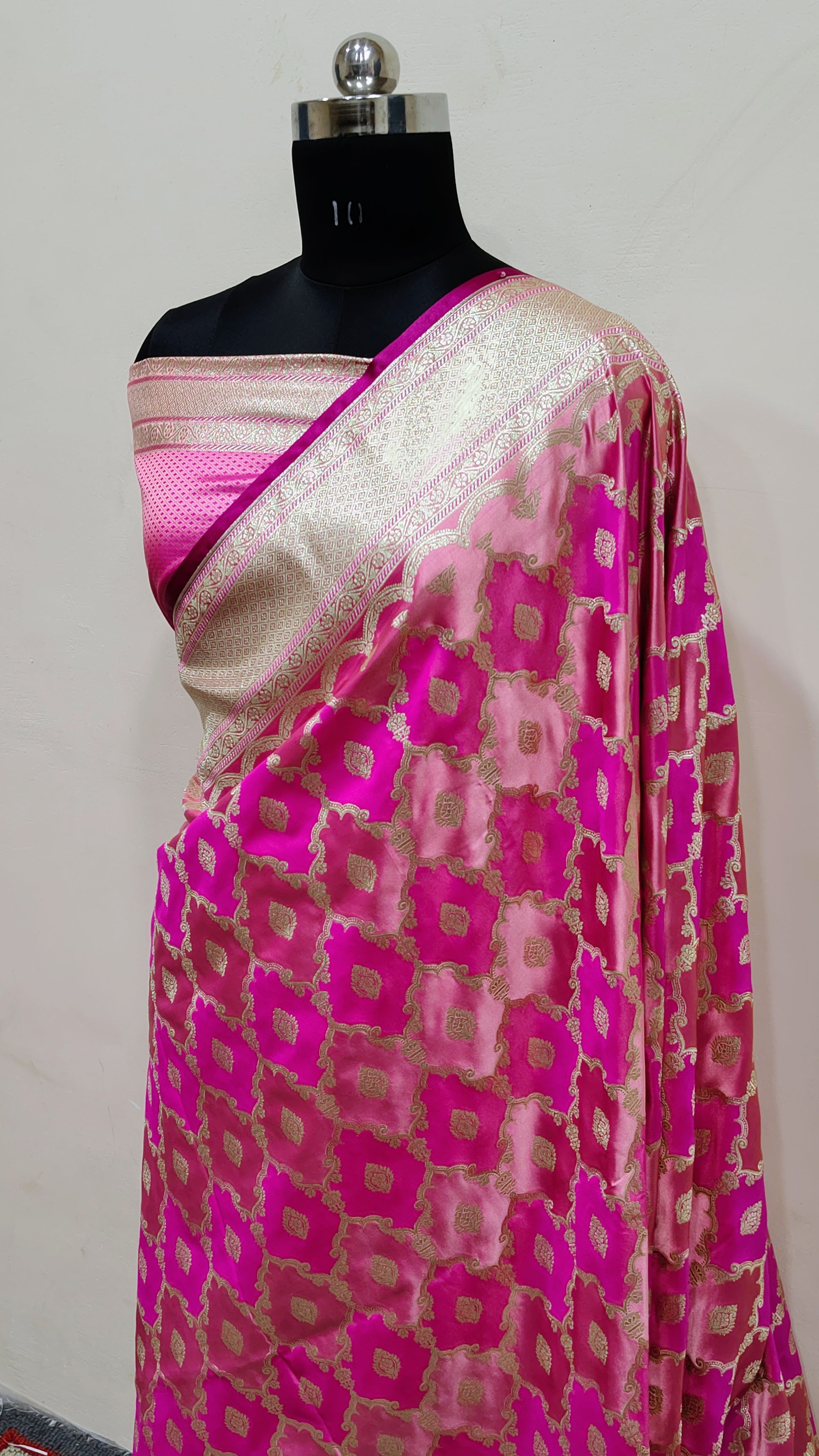 Pink Banarasi Mashru Katan Silk Saree