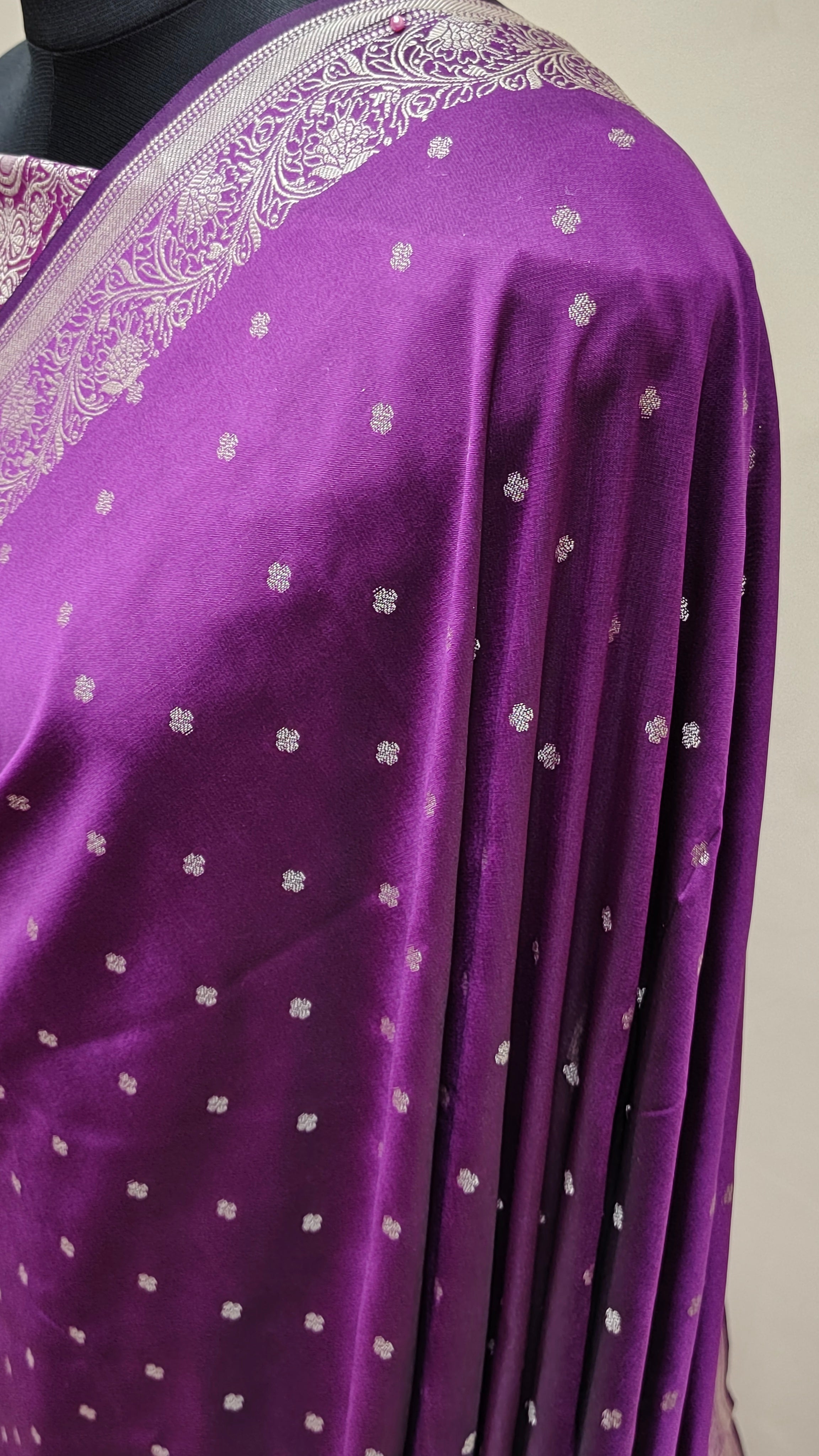 Royal Purple Banarasi Resham Silk