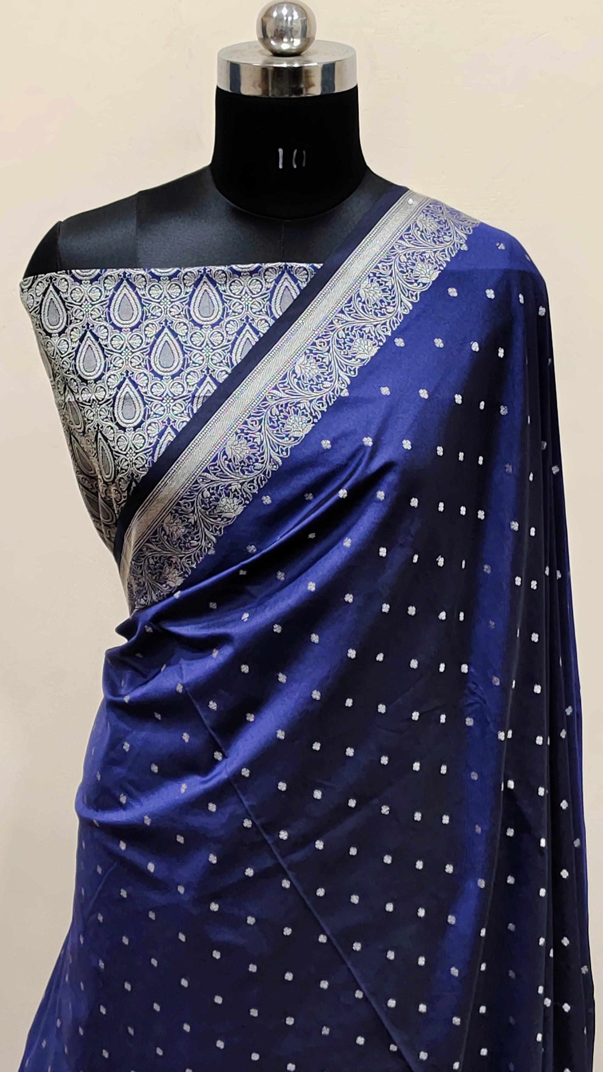 Sapphire Blue Banarasi Resham Silk
