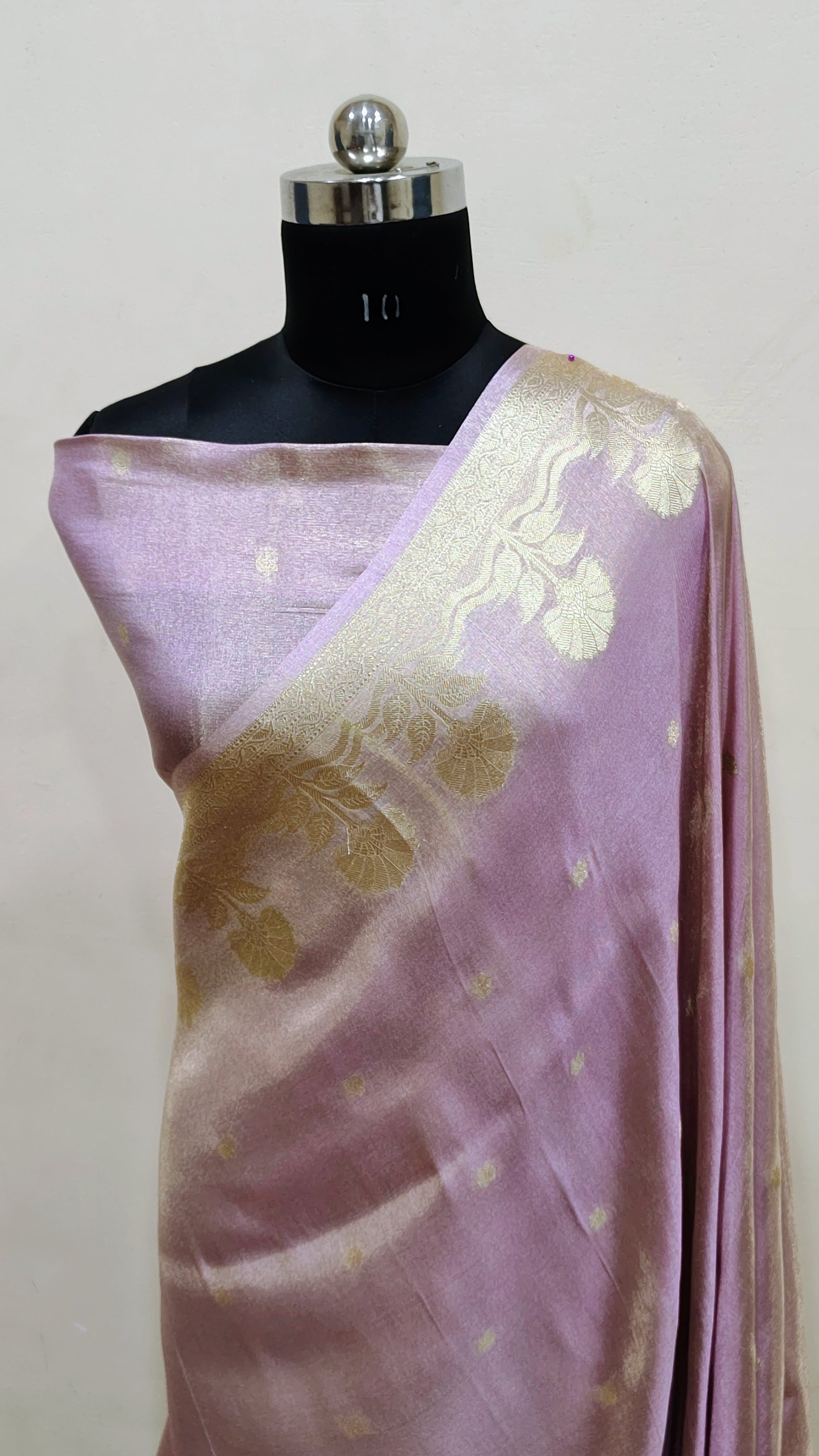 Light Lavender Banarasi Tissue Silk Saree