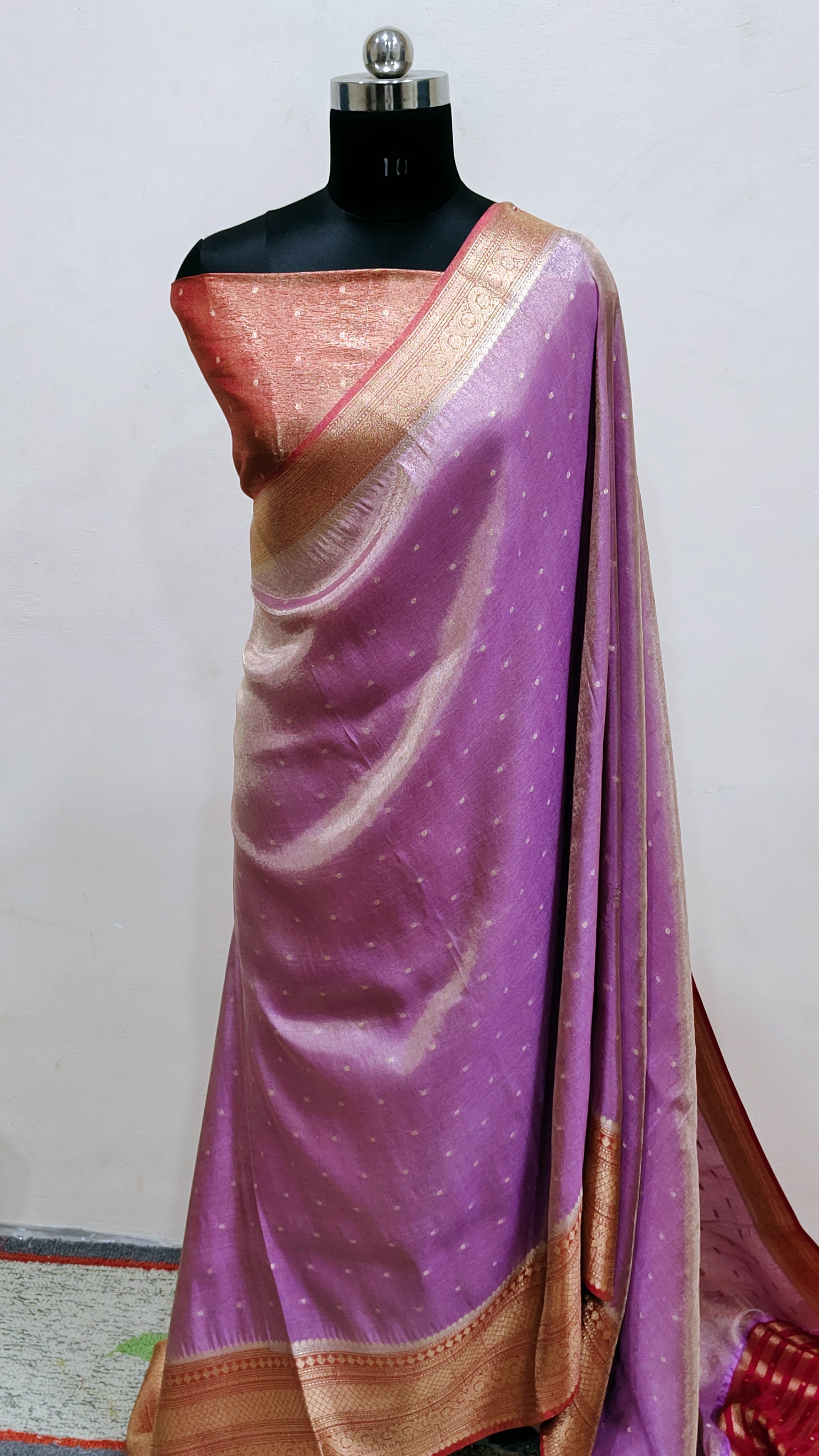 Lavender Banarasi Tissue Silk Saree