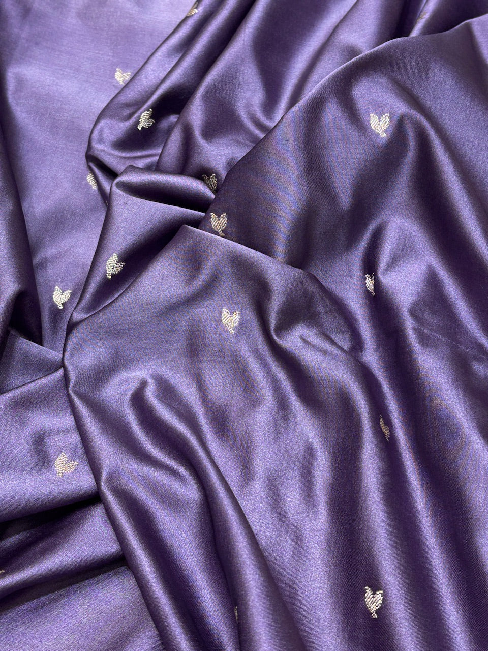 Charcoal Purple Pure Banarasi Mashru Silk Saree