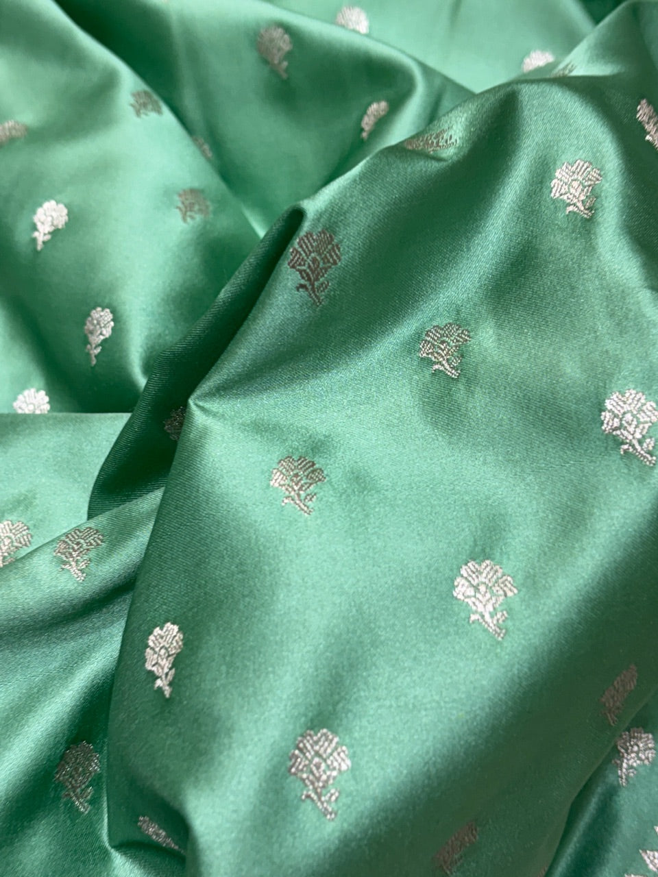 Pastel Green Pure Banarasi Mashru Silk Saree