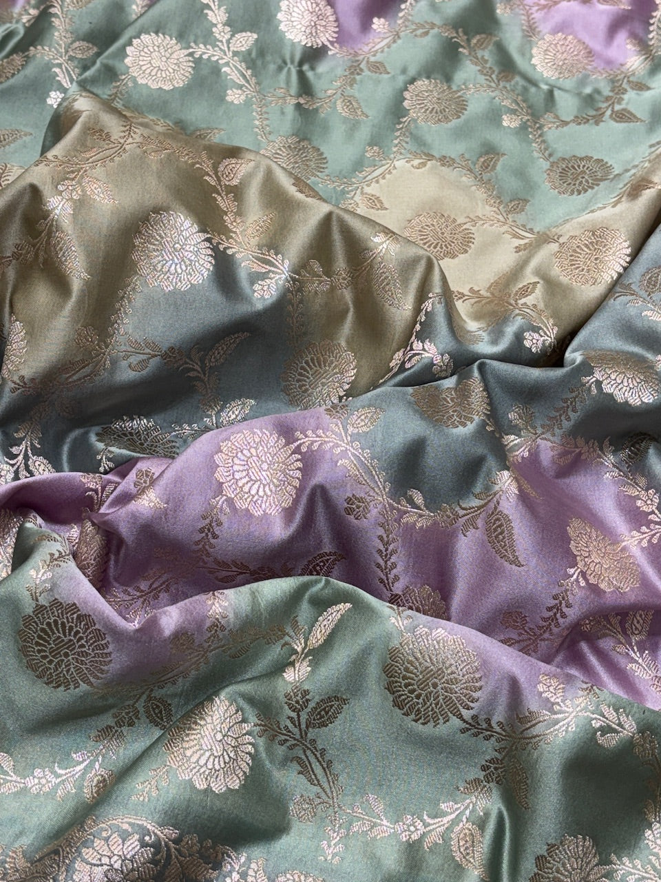 Dual Tone Pure Banarasi Mashru Silk Saree