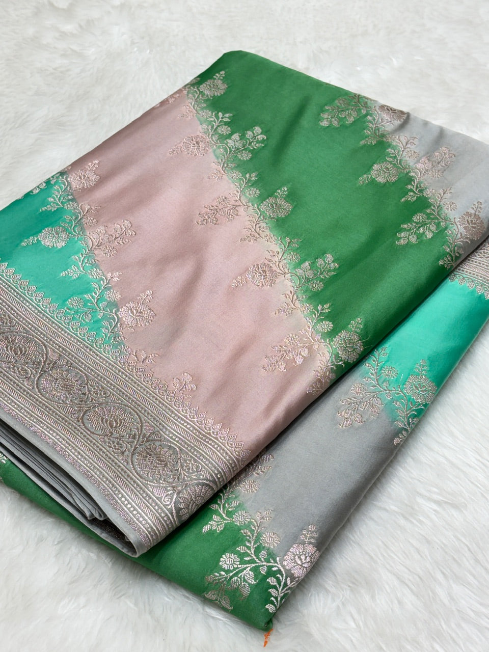 Dual Tone Pastel Mashru Silk Banarasi Saree