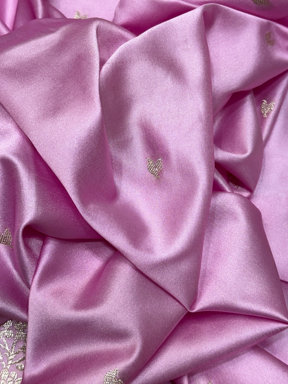 Soft Pink Pure Banarasi Mashru Silk Saree