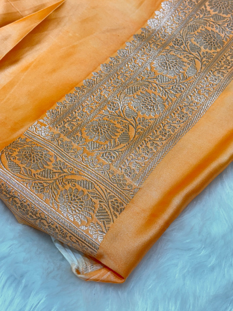 Multi-Tone Pastel Pure Banarasi Mashru Silk Saree