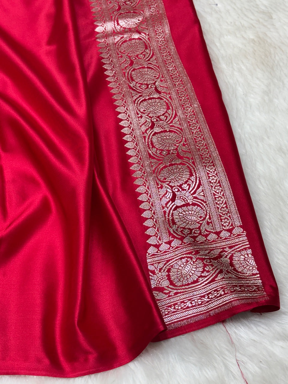 Deep Pink Banarasi Mashru Silk Saree