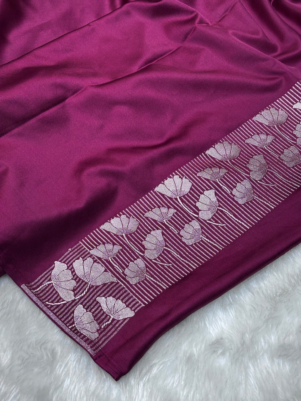 Regal Maroon Pure Banarasi Mashru Silk Saree