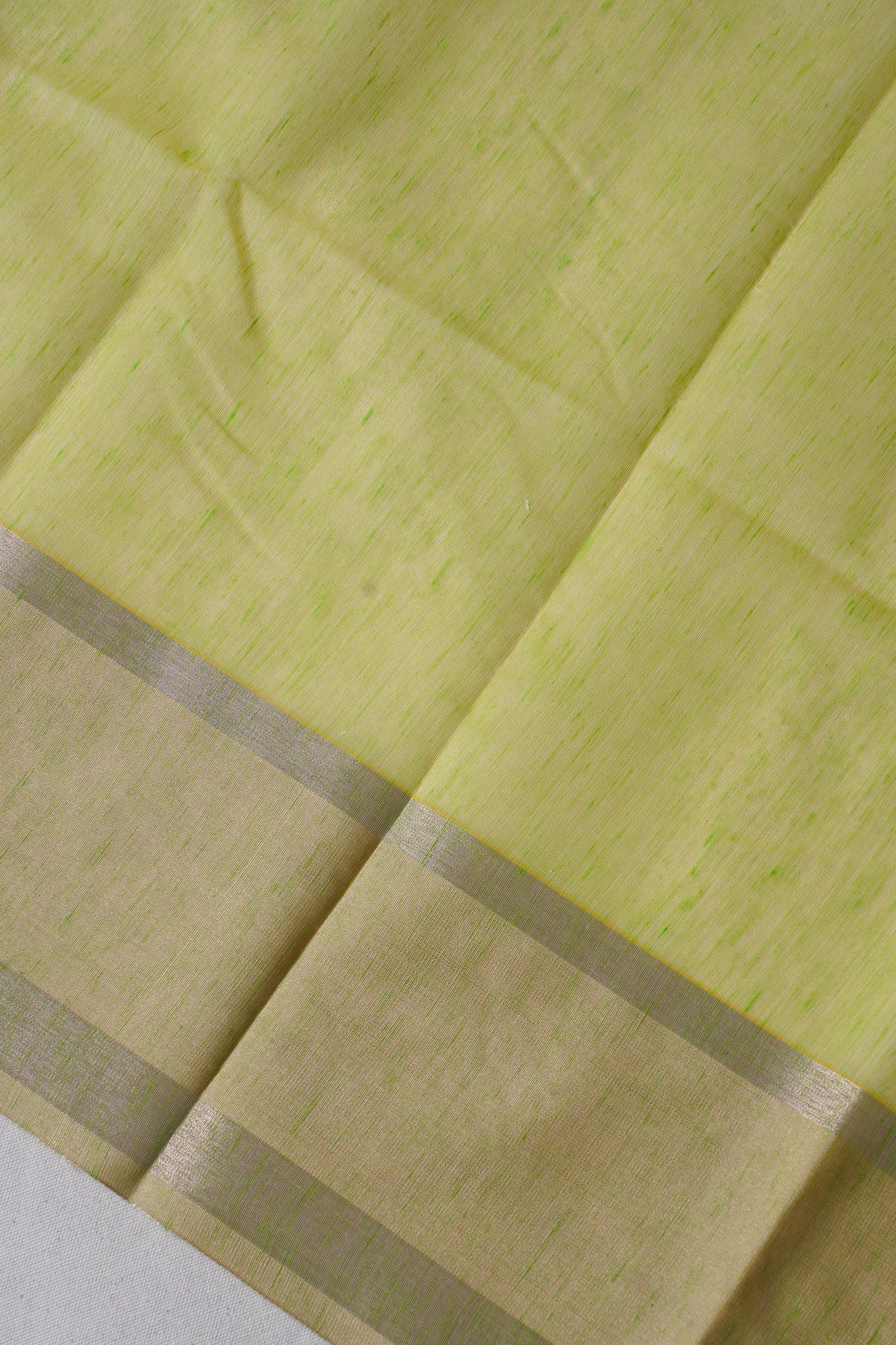 Light Green Linen Embroidery Saree