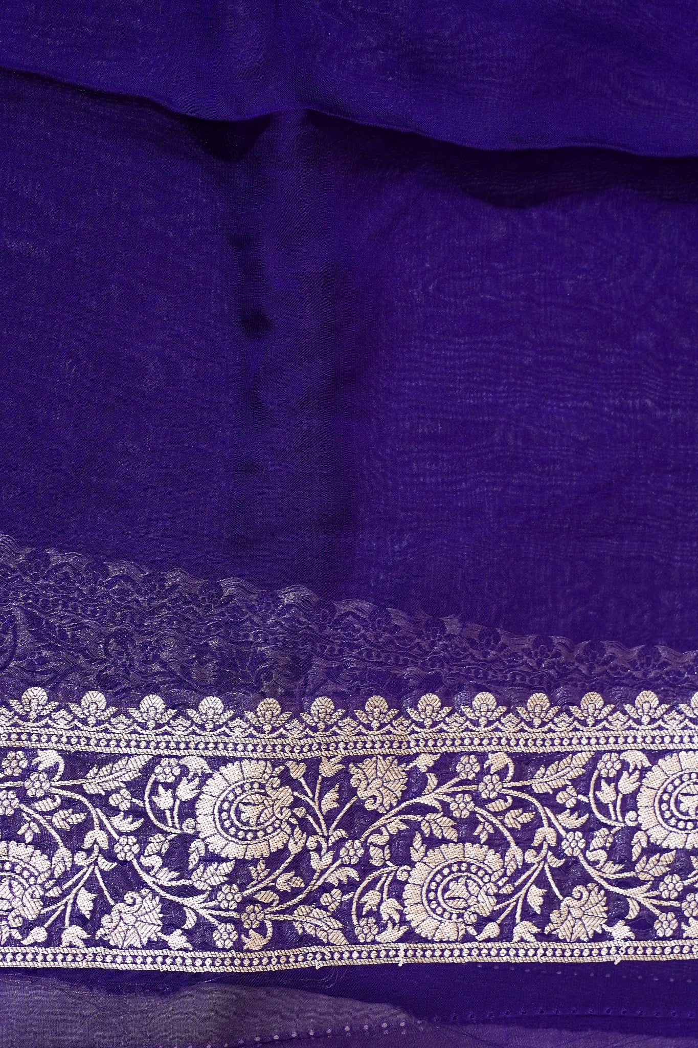 Royal Purple Khaddi Georgette Minakari Jaal Bandhej Saree