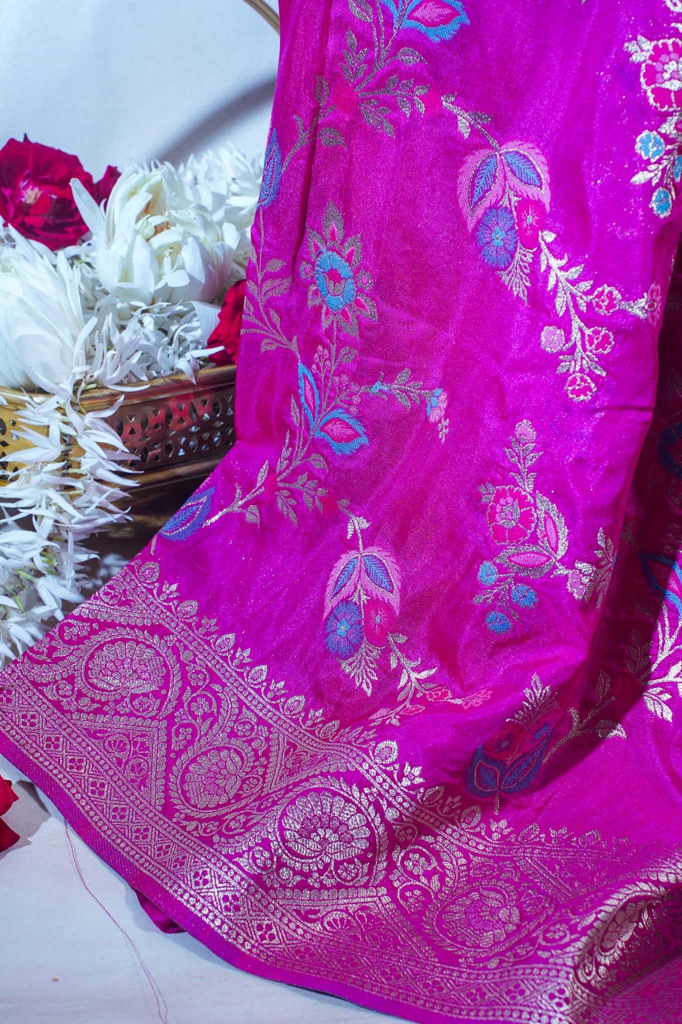 Magenta Banarasi Minakari Jaal Saree