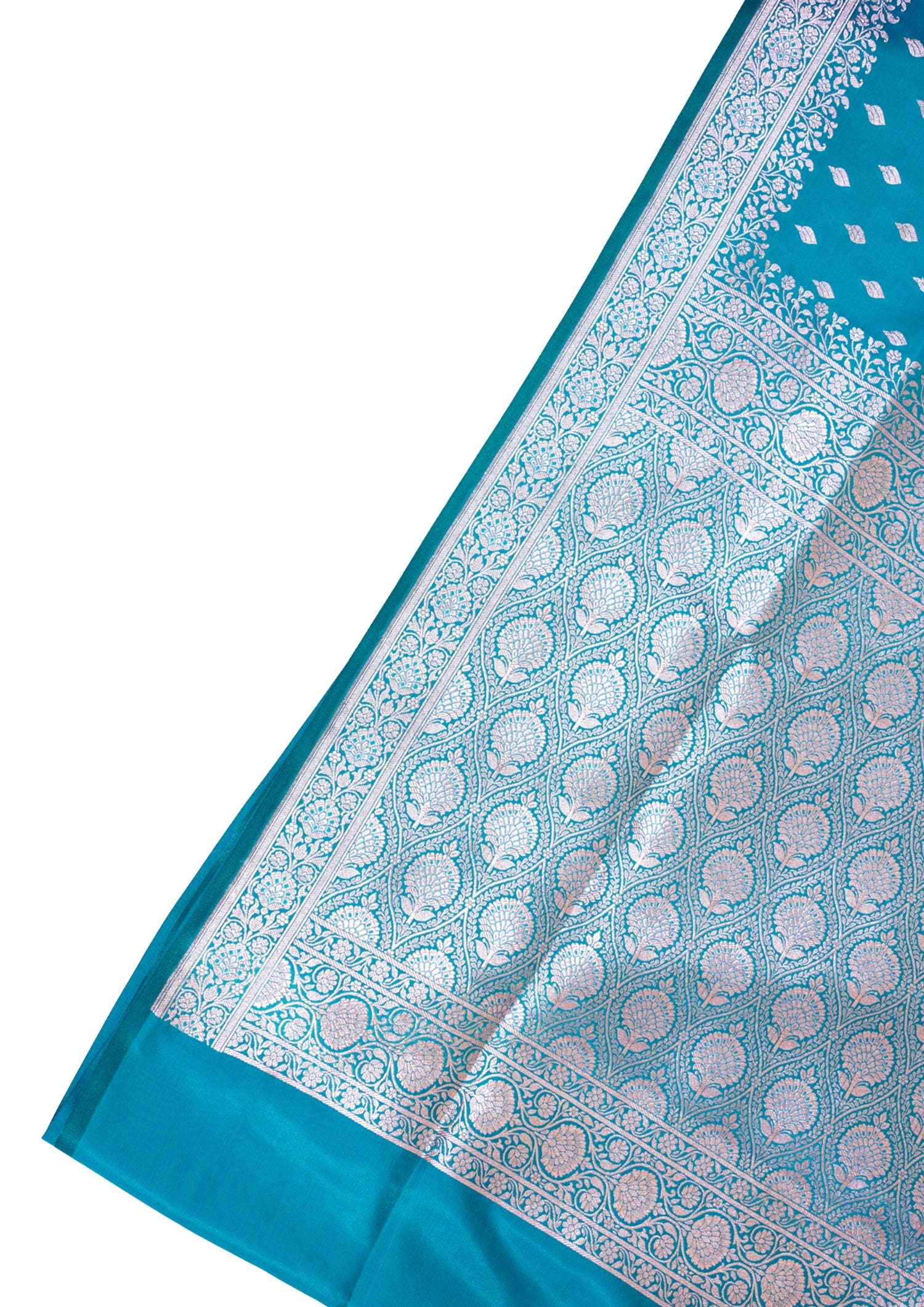 Sea Green Banarasi Upada Satin Silk Saree