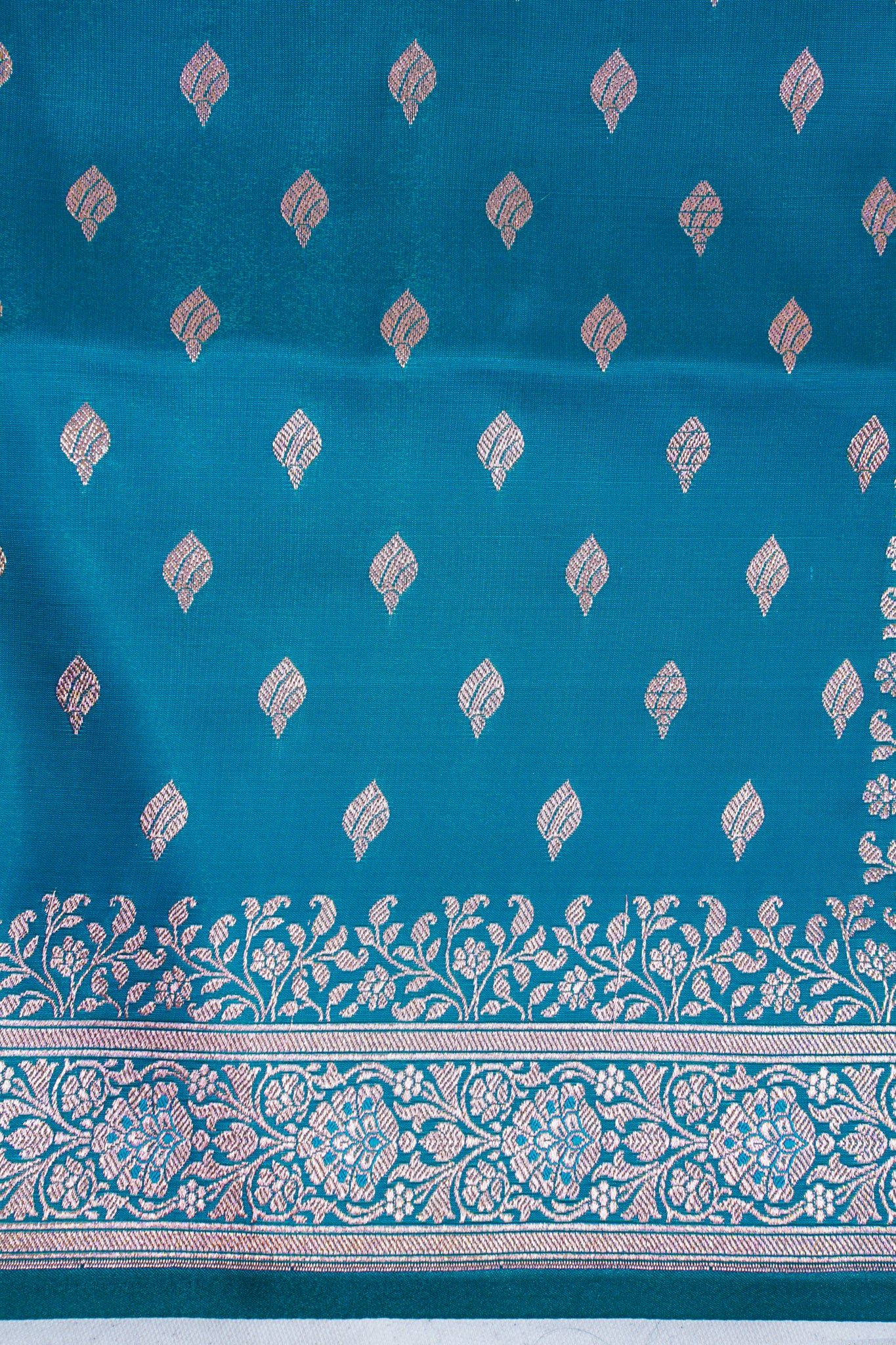 Sea Green Banarasi Upada Satin Silk Saree