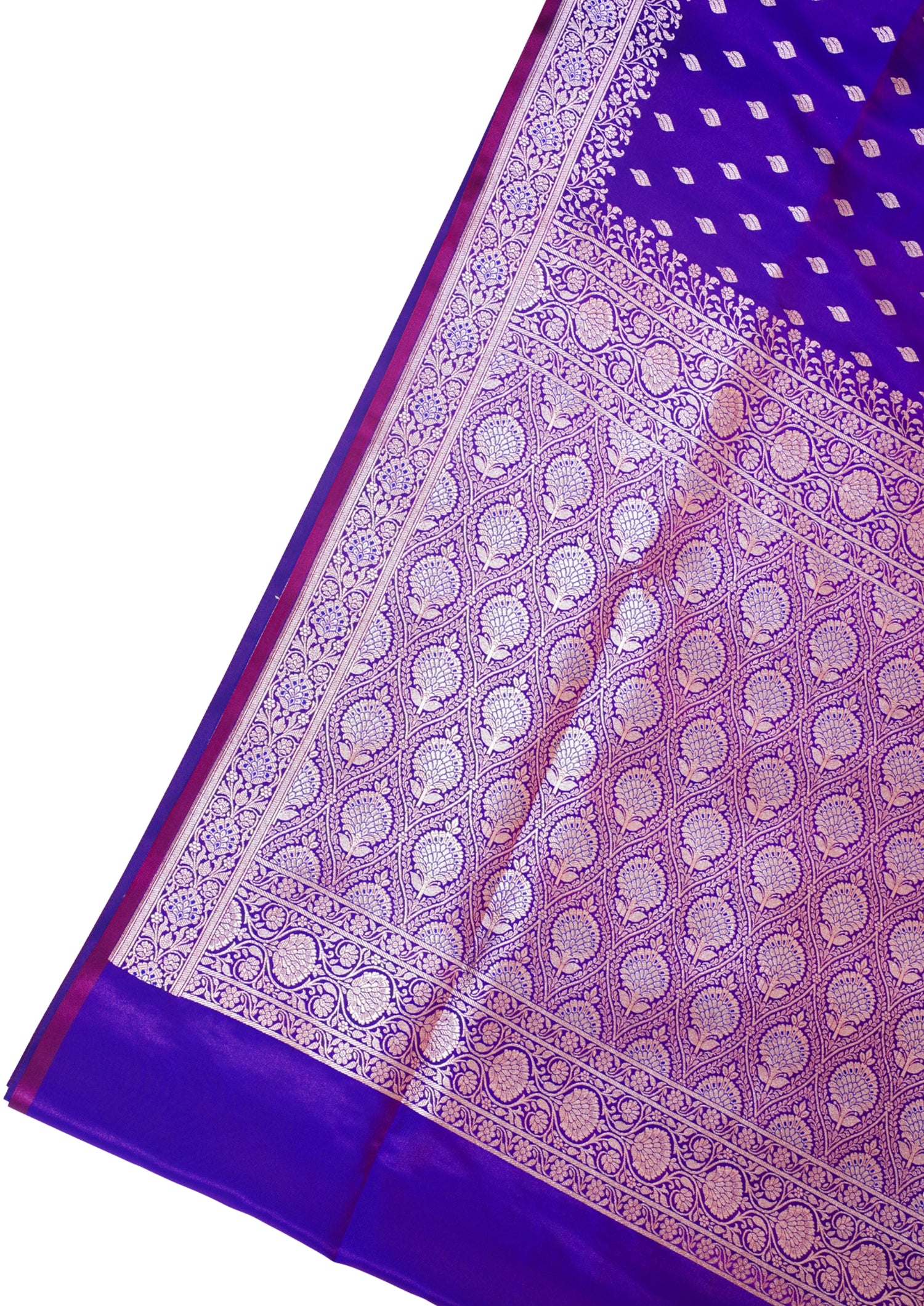 Royal Purple Banarasi Upada Satin Silk Saree