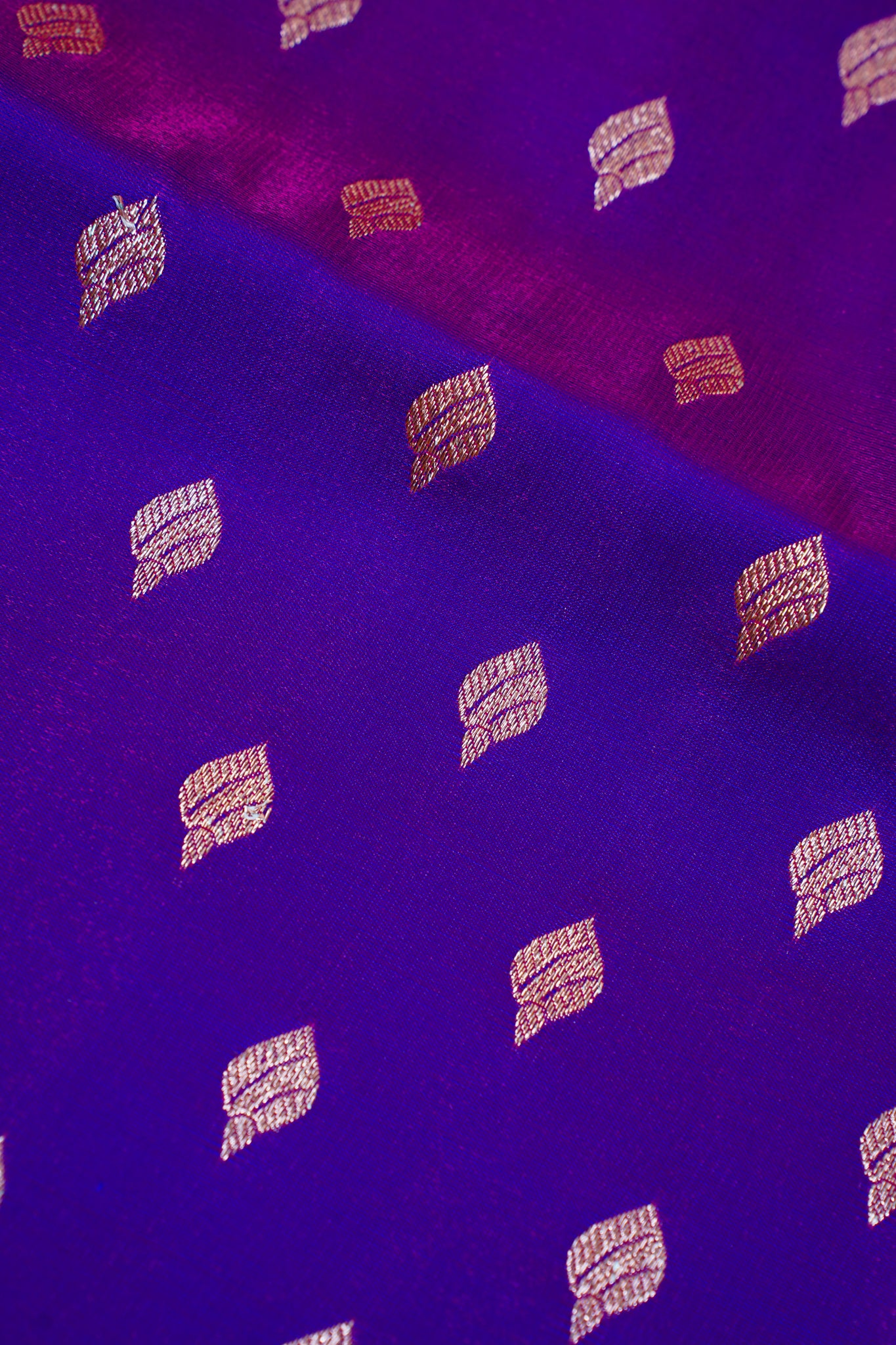 Royal Purple Banarasi Upada Satin Silk Saree