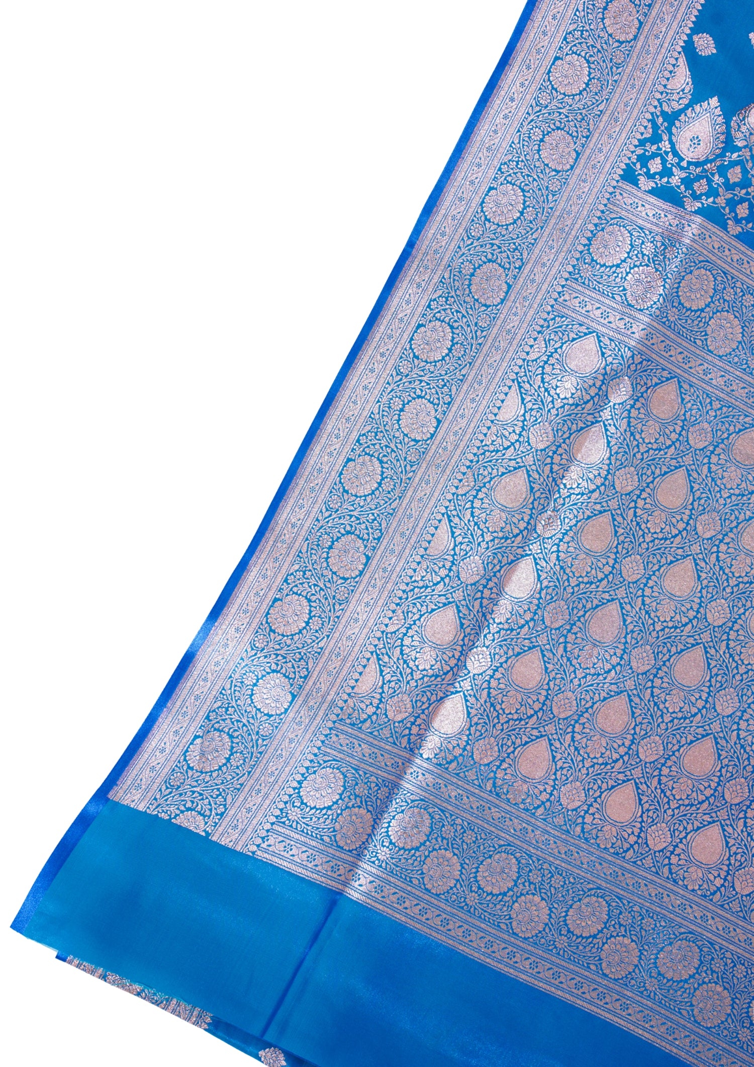 Royal Blue Banarasi Upada Satin Silk Saree