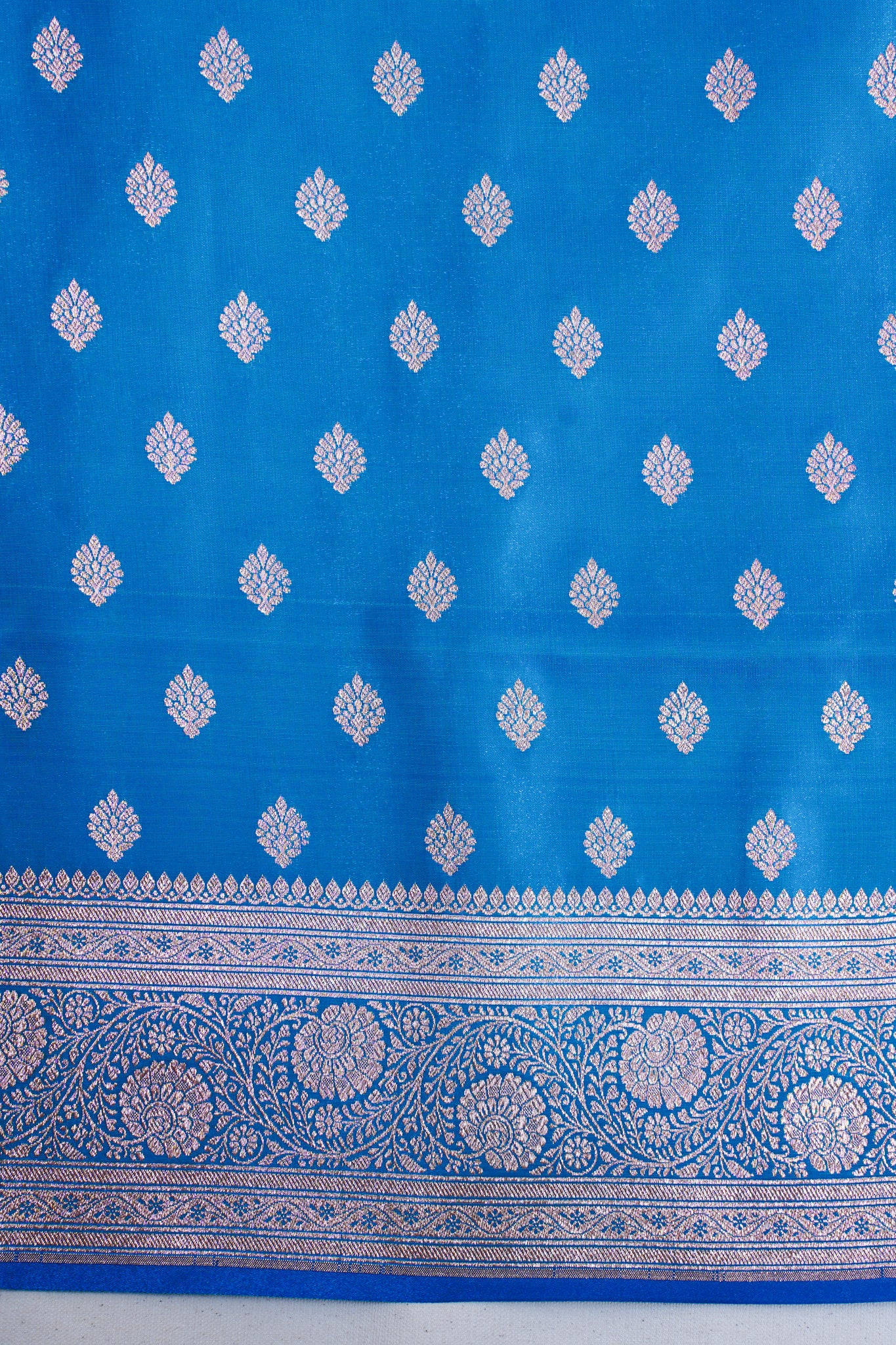 Royal Blue Banarasi Upada Satin Silk Saree