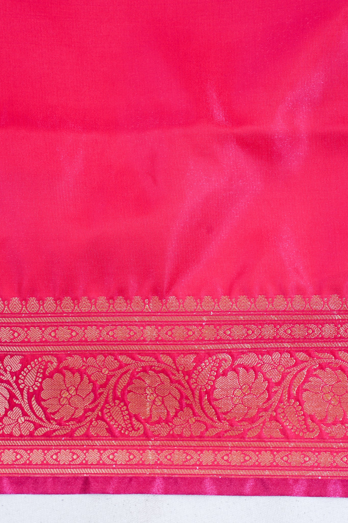 Crimson Pink Pure Banarasi Upada Satin Silk Buti Saree