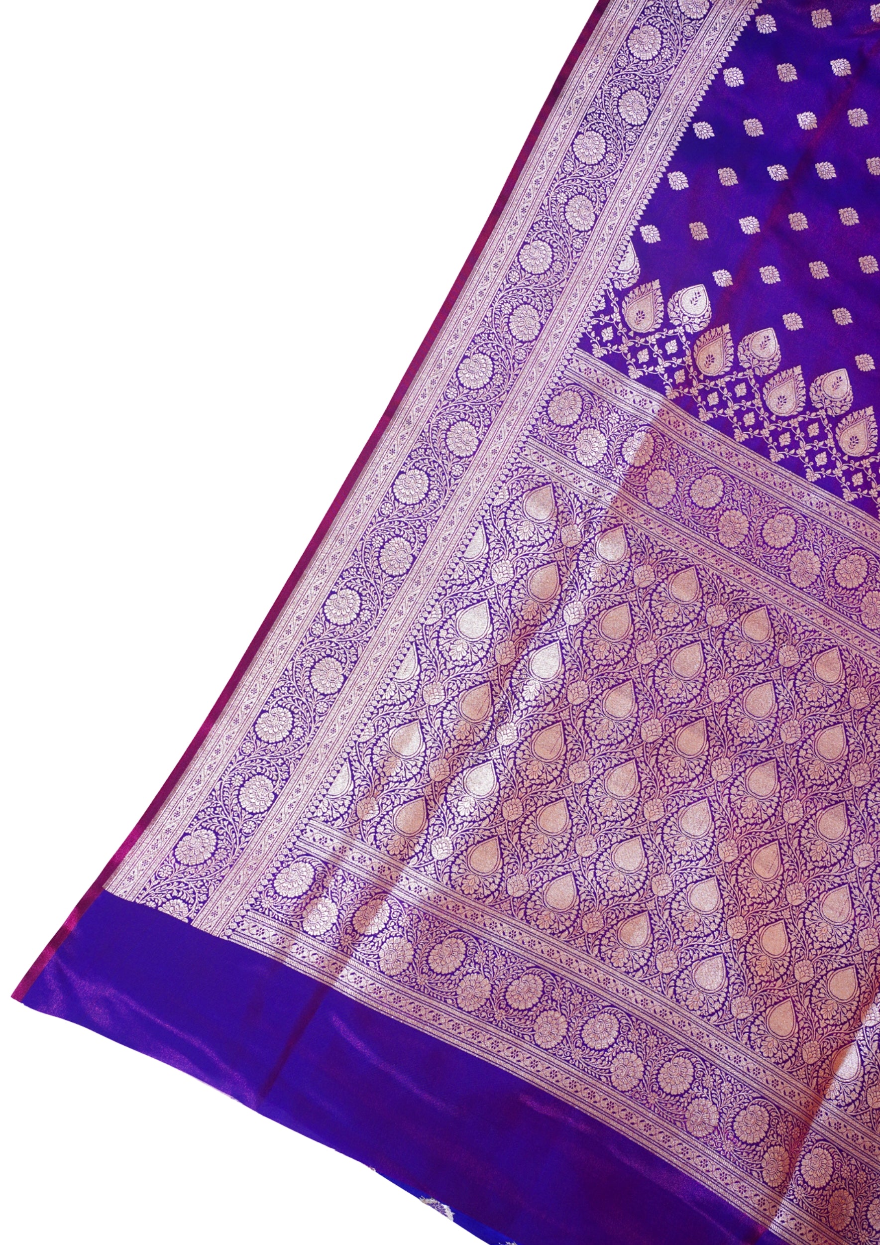 Royal Violet Banarasi Upada Satin Silk Saree
