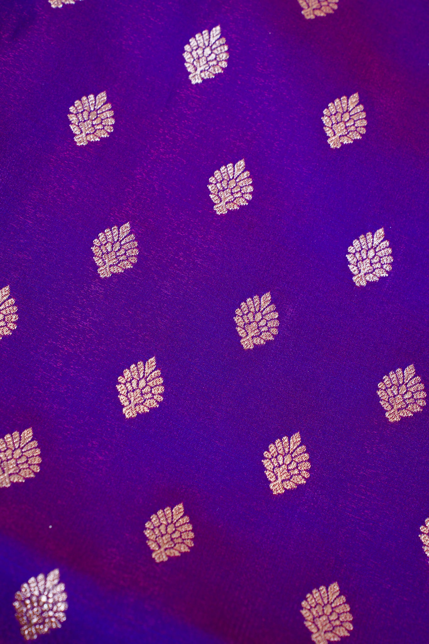 Royal Violet Banarasi Upada Satin Silk Saree